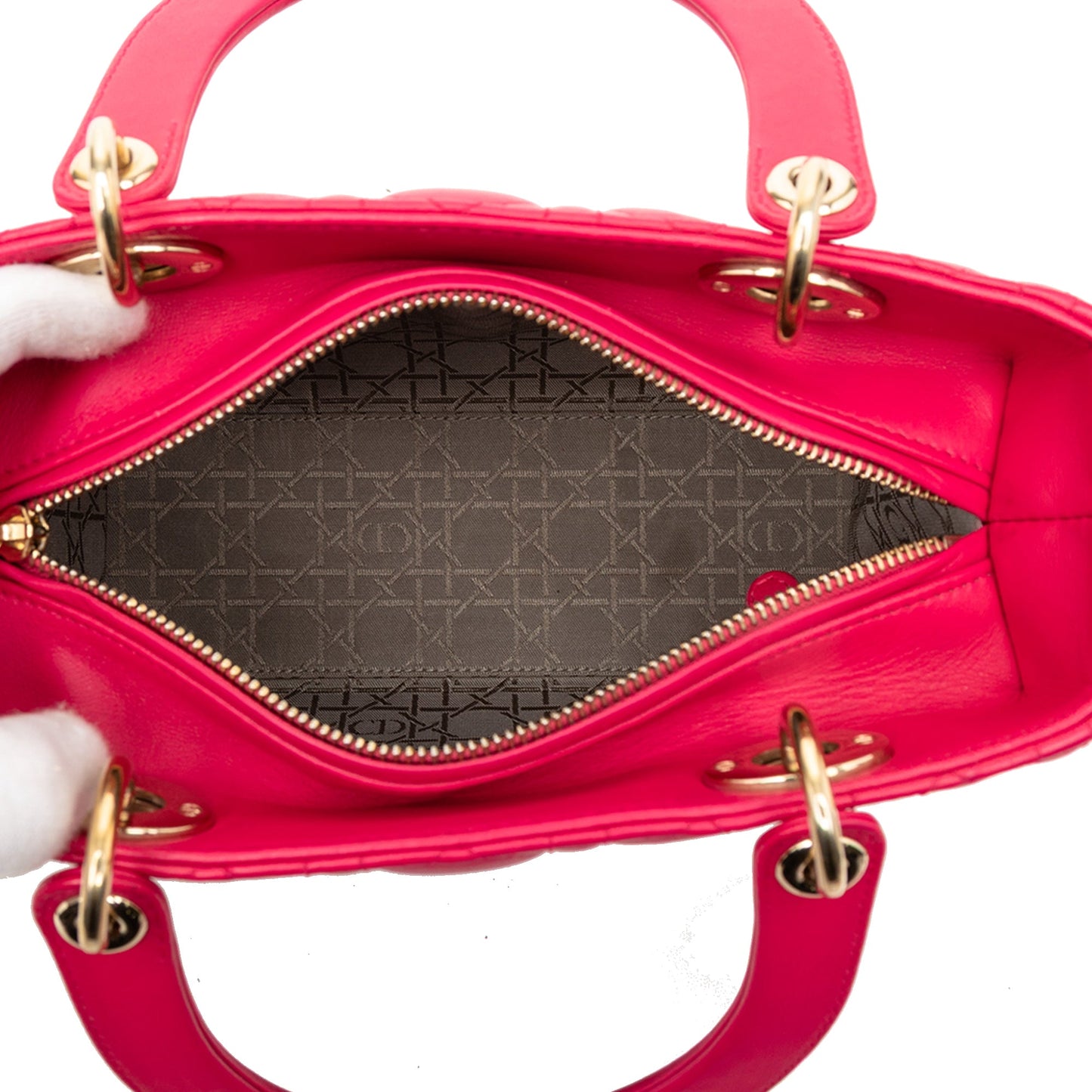 Dior Medium Lambskin Cannage Lady Dior