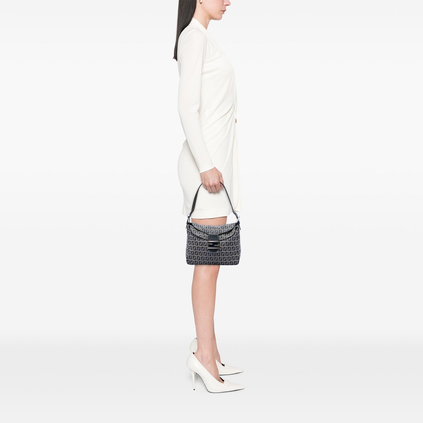Fendi Zucchino  Canvas Double Flap Mamma