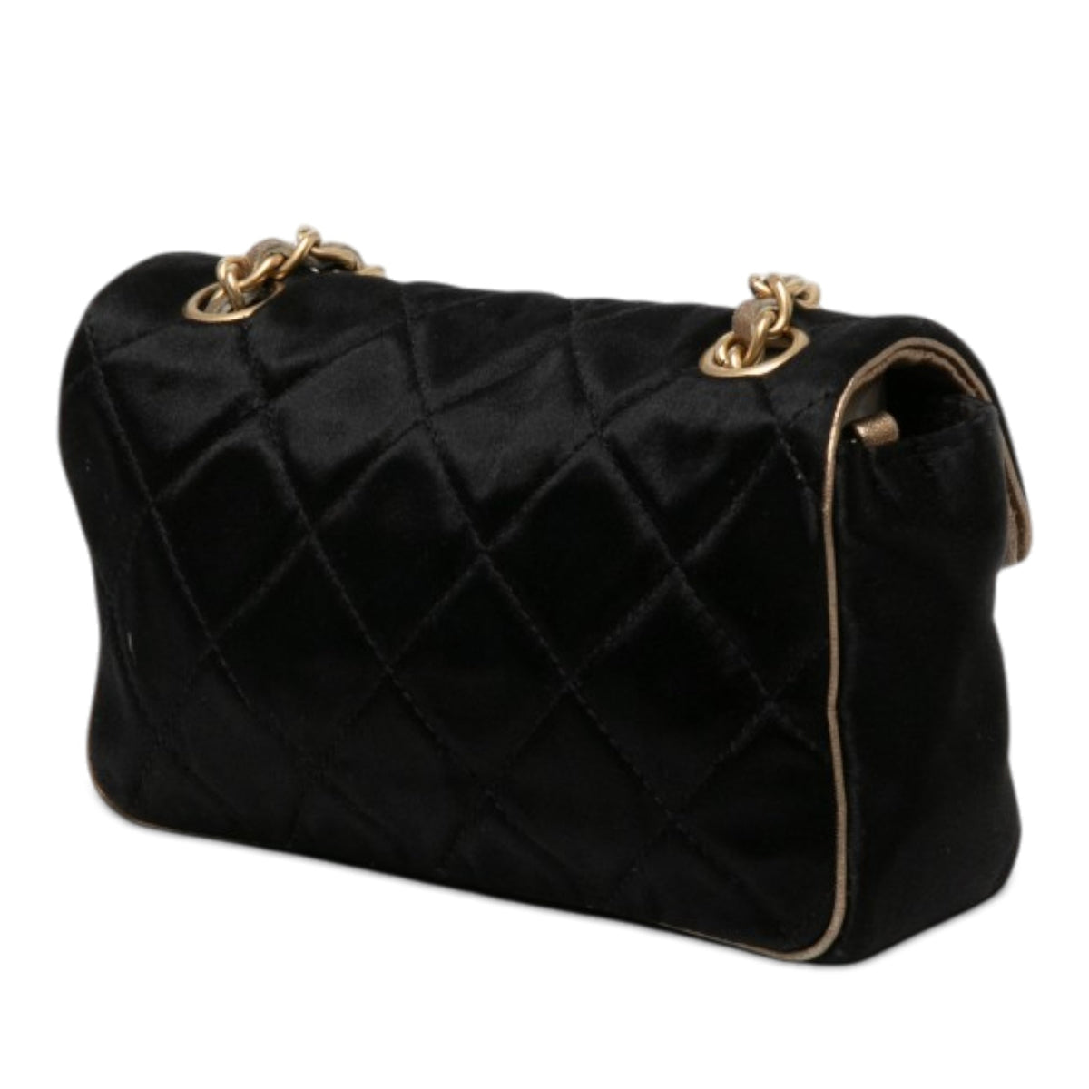 Chanel Extra Mini Quilted Satin Flap — Black