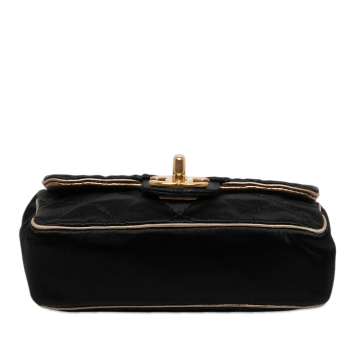 Chanel Extra Mini Quilted Satin Flap — Black