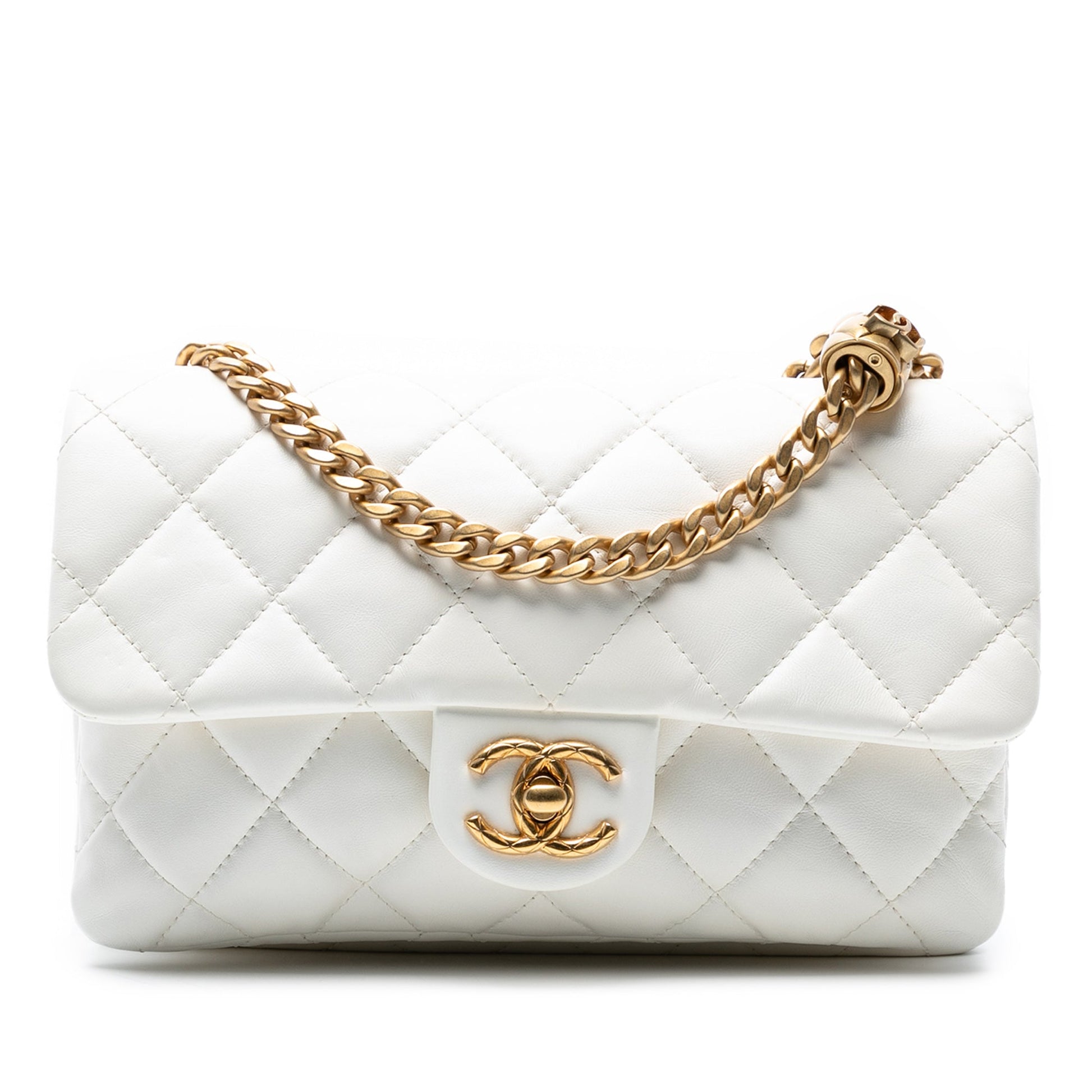 Chanel Mini Quilted Lambskin Quilted CC Single Flap