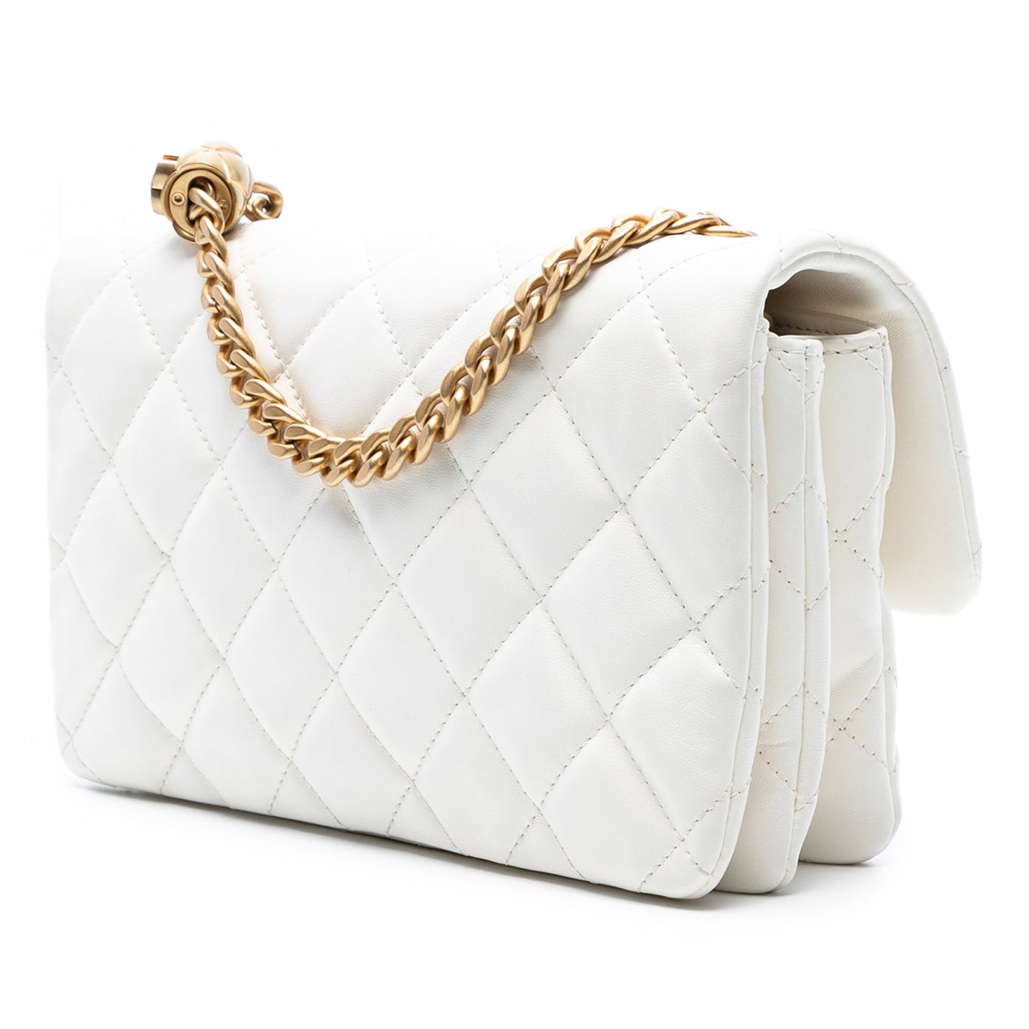 Chanel Mini Quilted Lambskin Quilted CC Single Flap