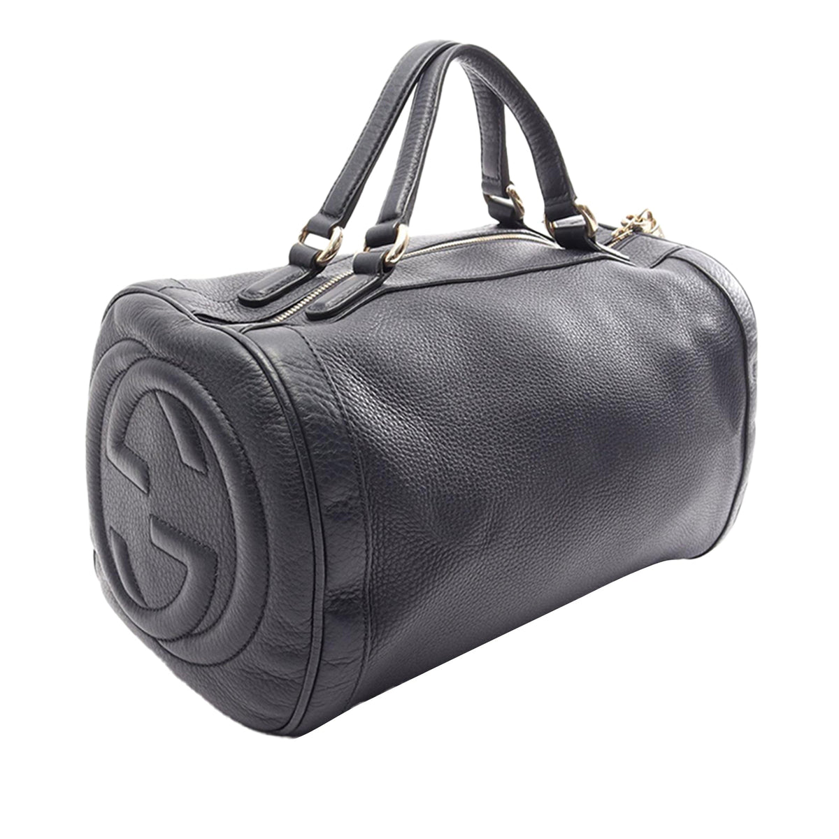 Gucci Medium Pebbled Calfskin Soho Boston Bag
