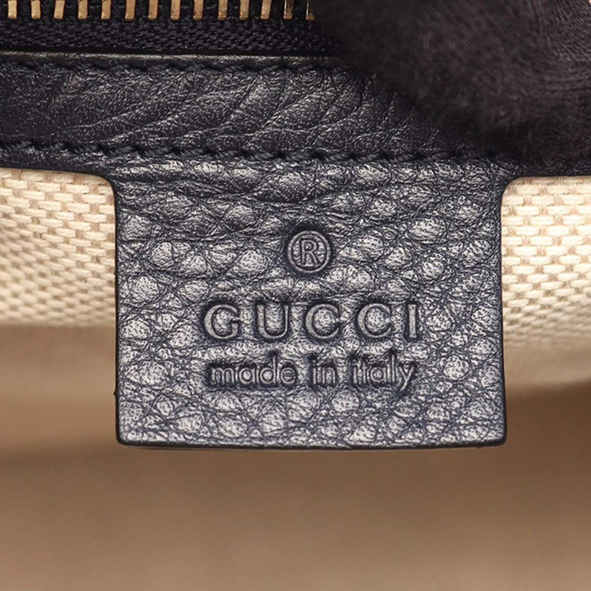 Gucci Medium Pebbled Calfskin Soho Boston Bag