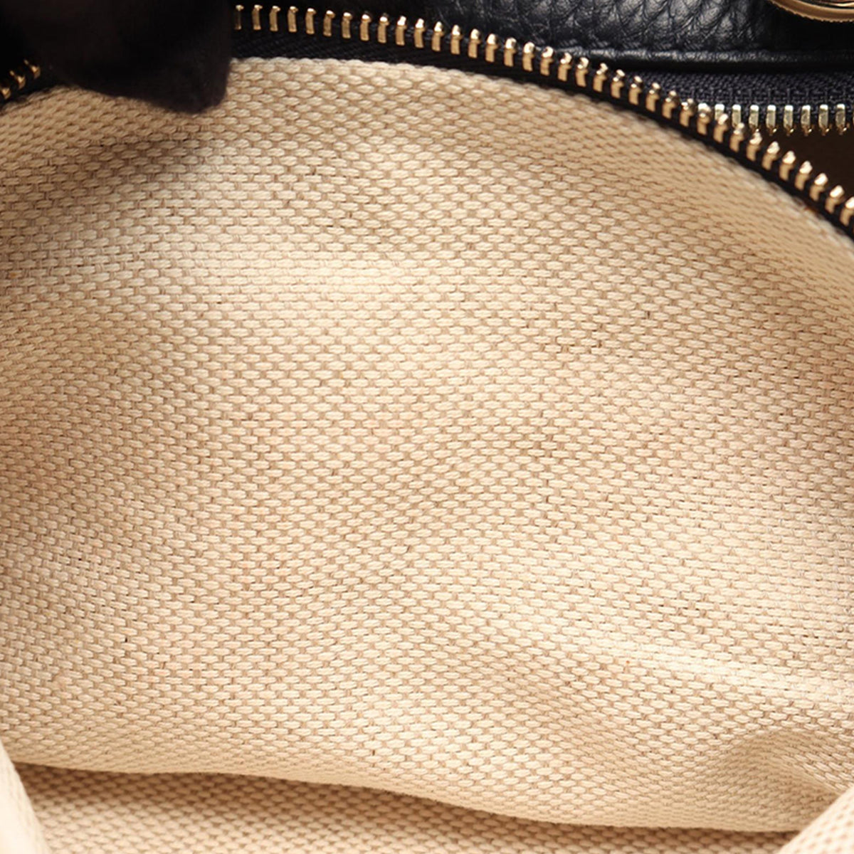 Gucci Medium Pebbled Calfskin Soho Boston Bag