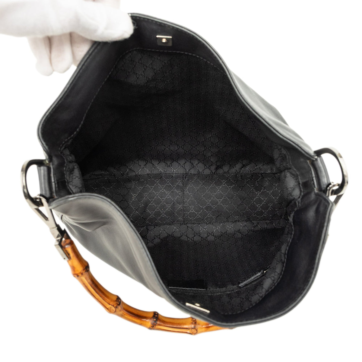 Gucci Calfskin Bamboo Web Satchel