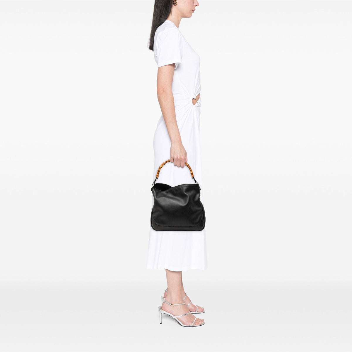 Gucci Calfskin Bamboo Web Satchel