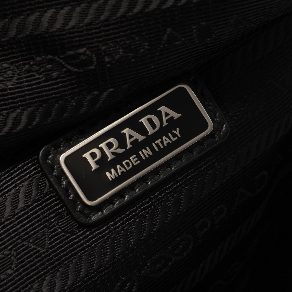 Prada Saffiano Triangle Logo Crossbody — Black