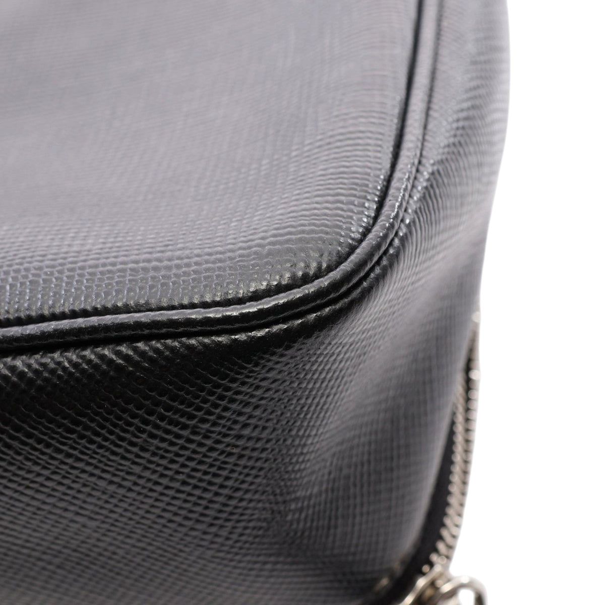 Prada Saffiano Triangle Logo Crossbody — Black