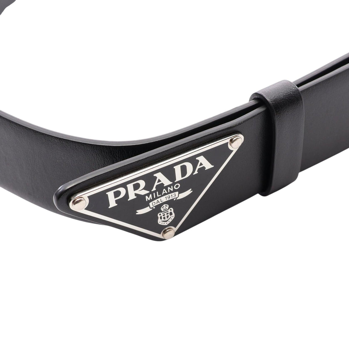 Prada Saffiano Triangle Logo Crossbody — Black