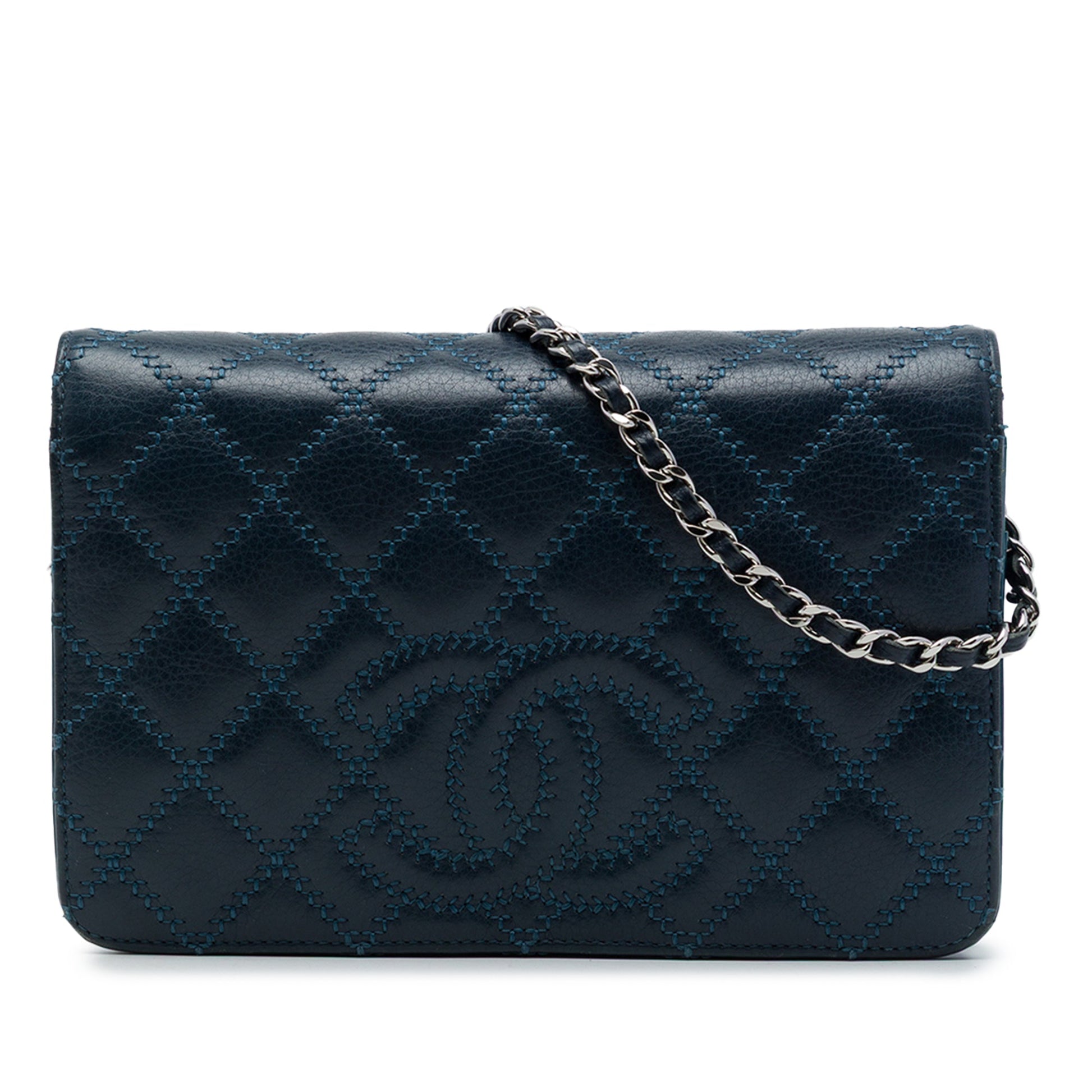 Chanel Stitched CC Quilted Calfskin Wallet on Chain