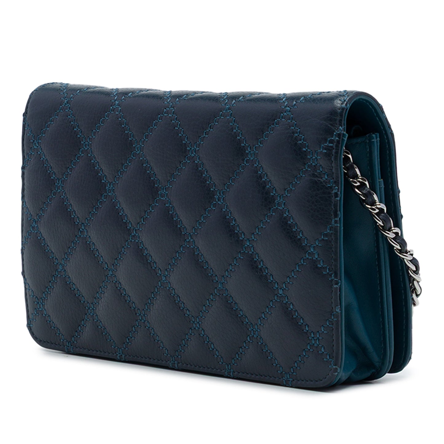 Chanel Stitched CC Quilted Calfskin Wallet on Chain