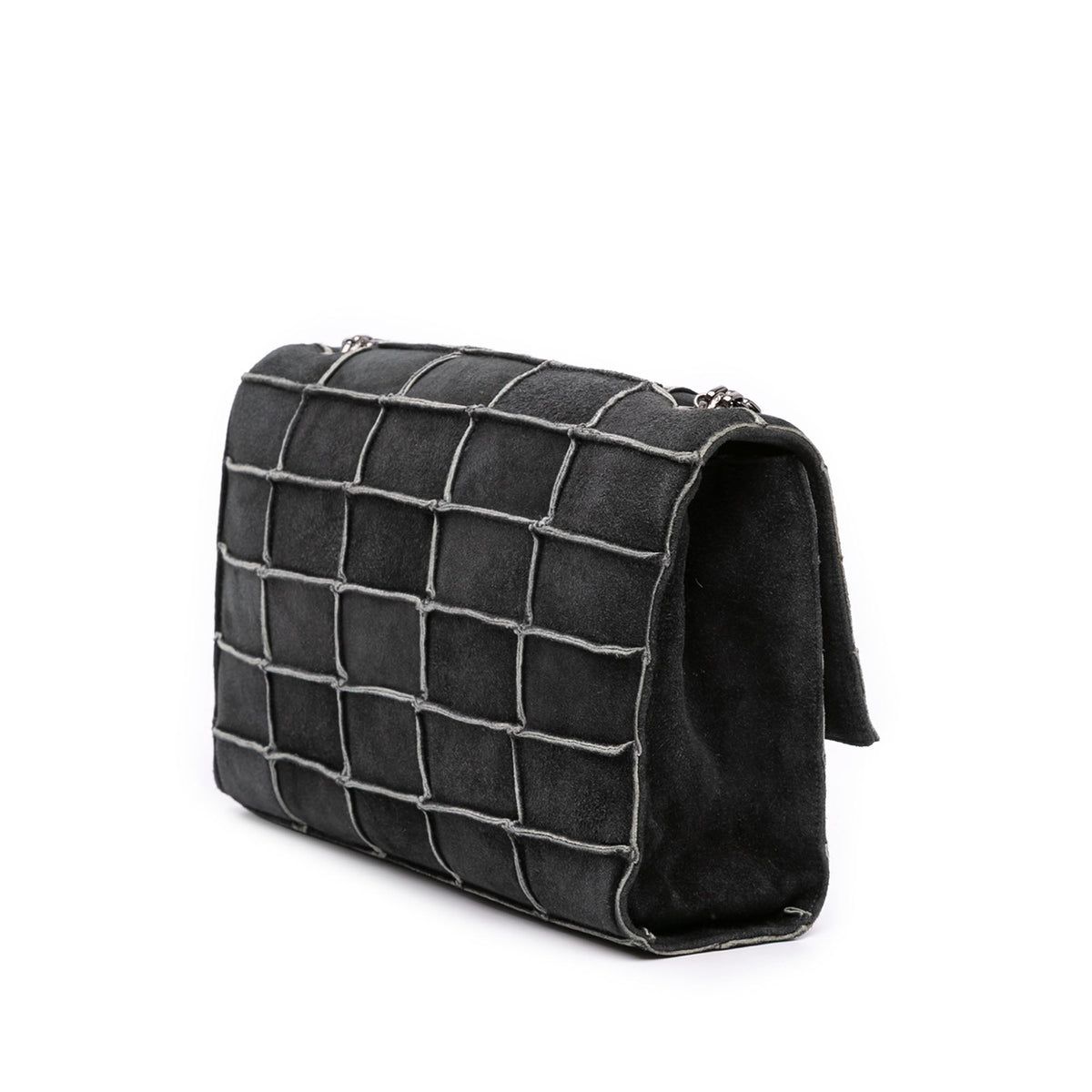 Chanel Identification Suede Patchwork Reissue 2.55 Flap — Gray