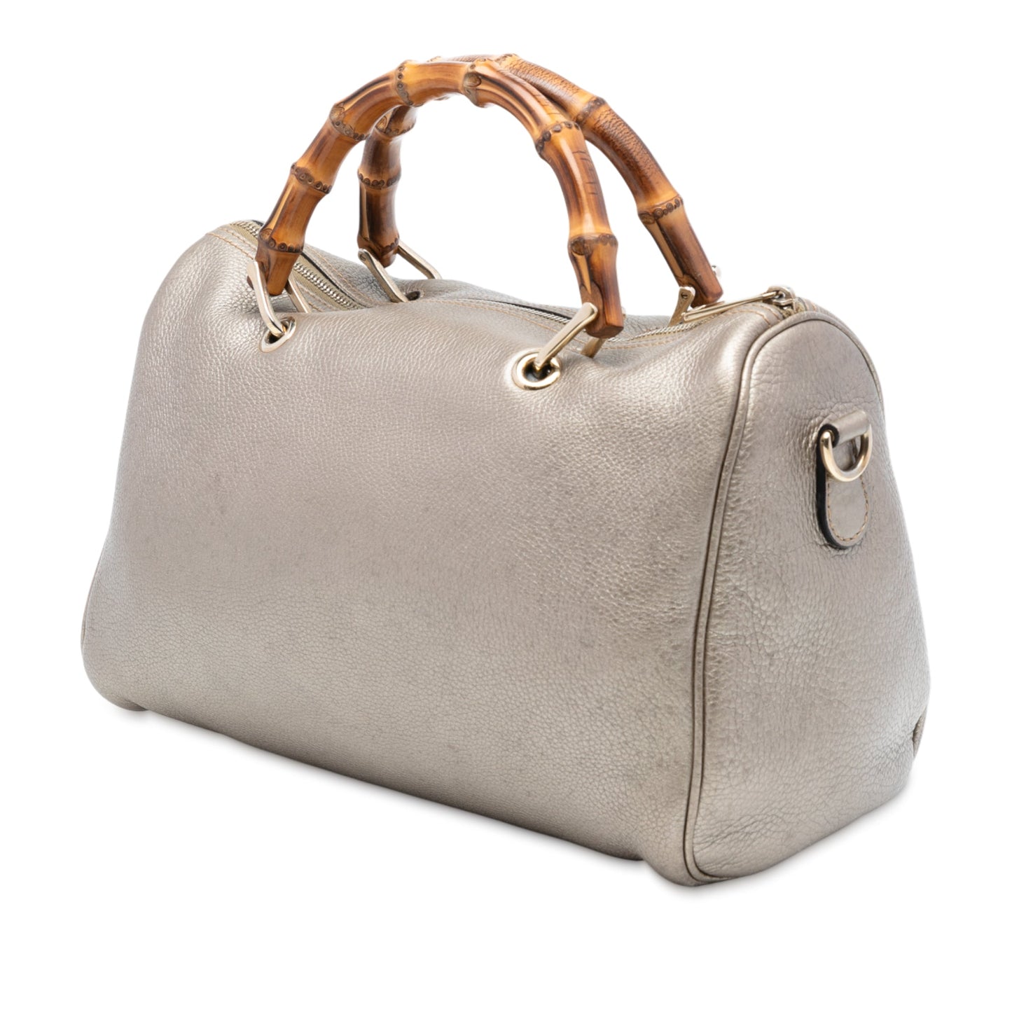 Gucci Medium Calfskin Bamboo Shopper Boston Bag