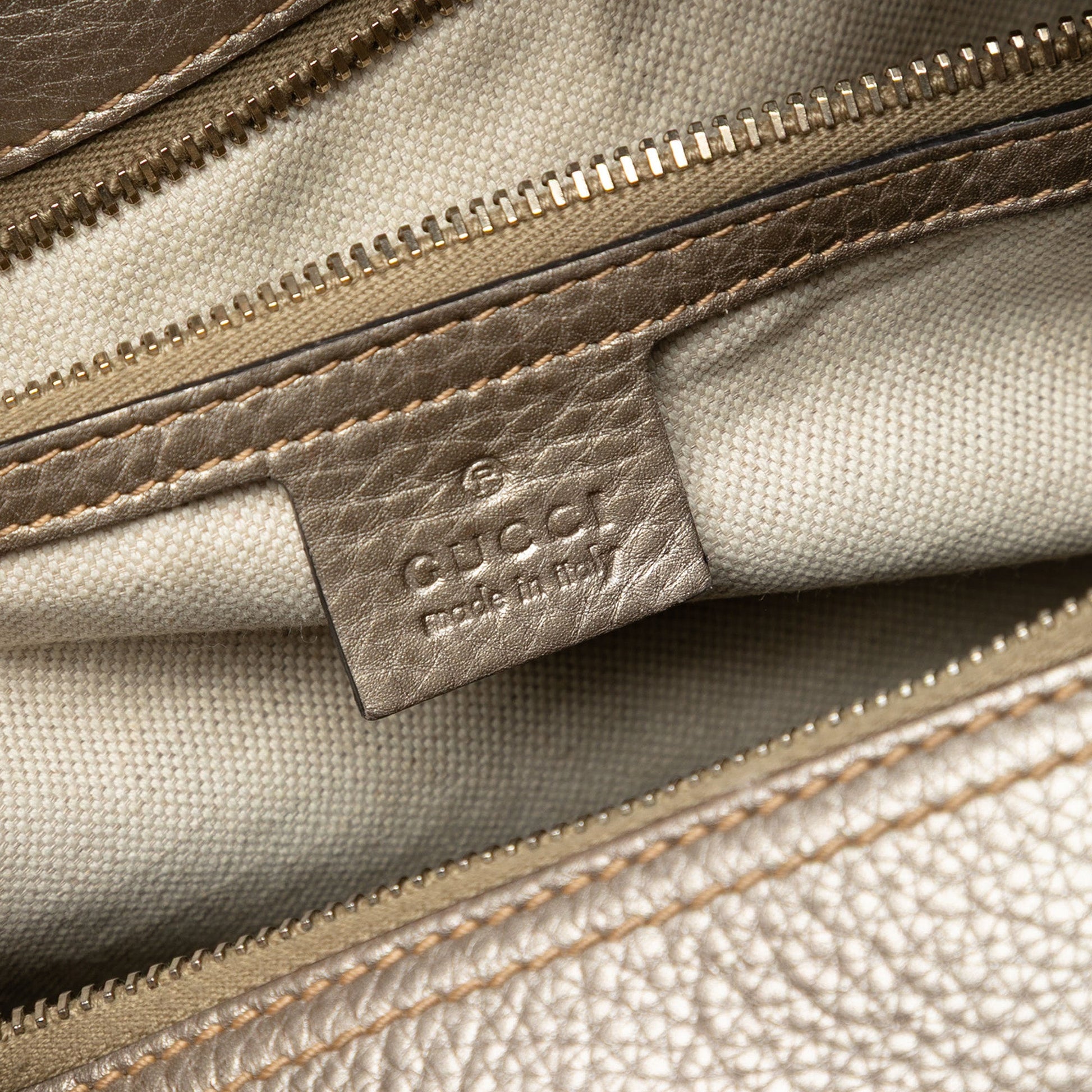 Gucci Medium Calfskin Bamboo Shopper Boston Bag