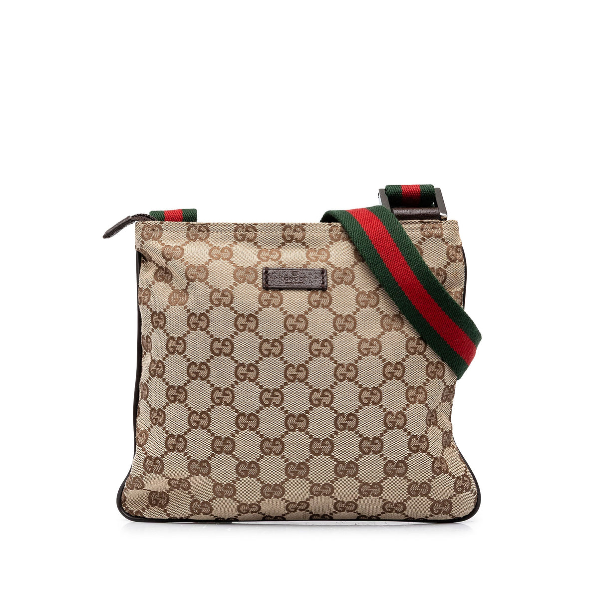 Gucci GG Canvas Web Crossbody — Beige