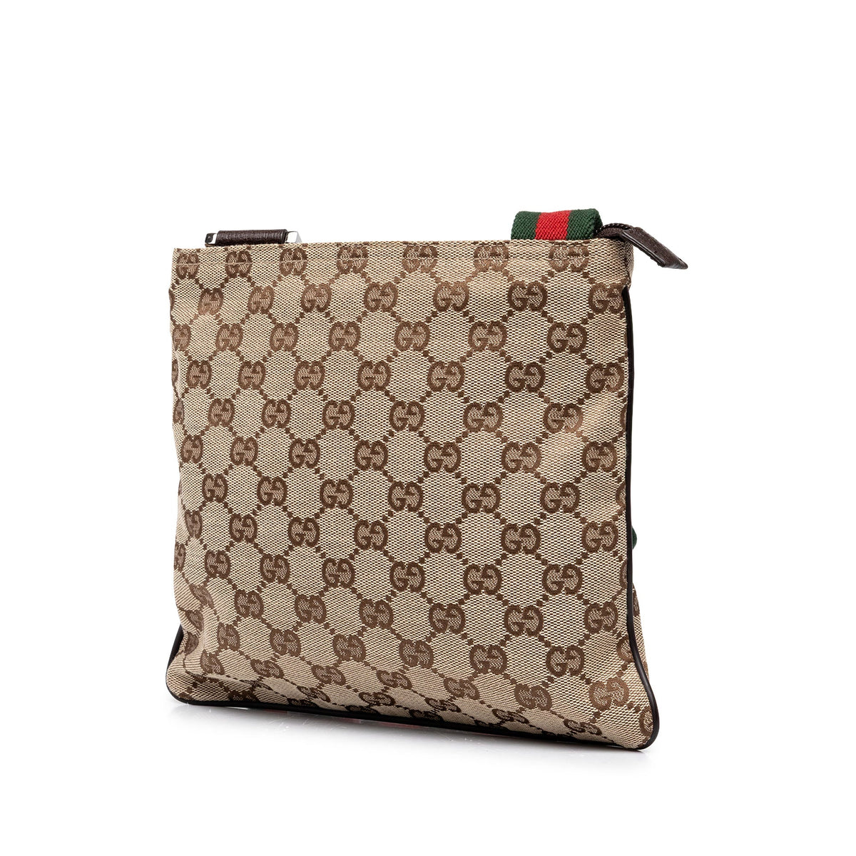 Gucci GG Canvas Web Crossbody — Beige
