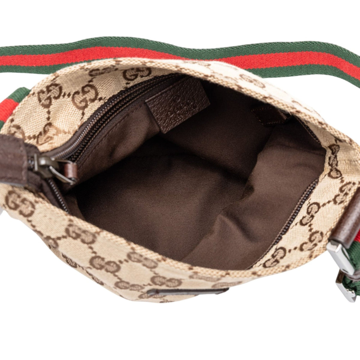 Gucci GG Canvas Web Crossbody — Beige