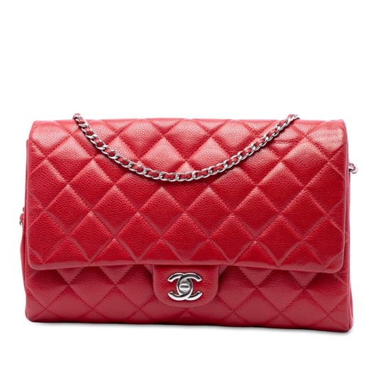 Chanel CC Quilted Caviar Flap Clutch with Chain