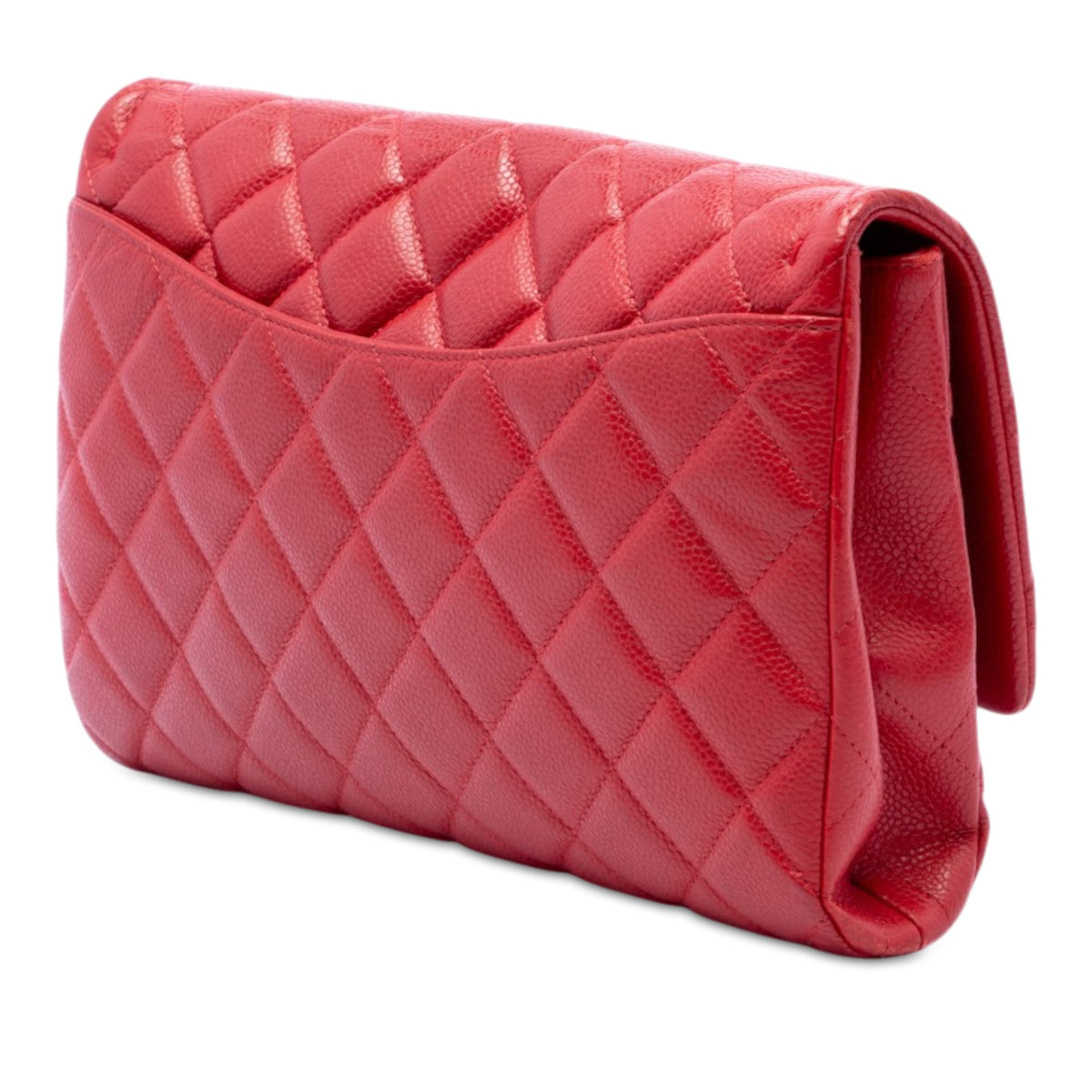 Chanel CC Quilted Caviar Flap Clutch with Chain