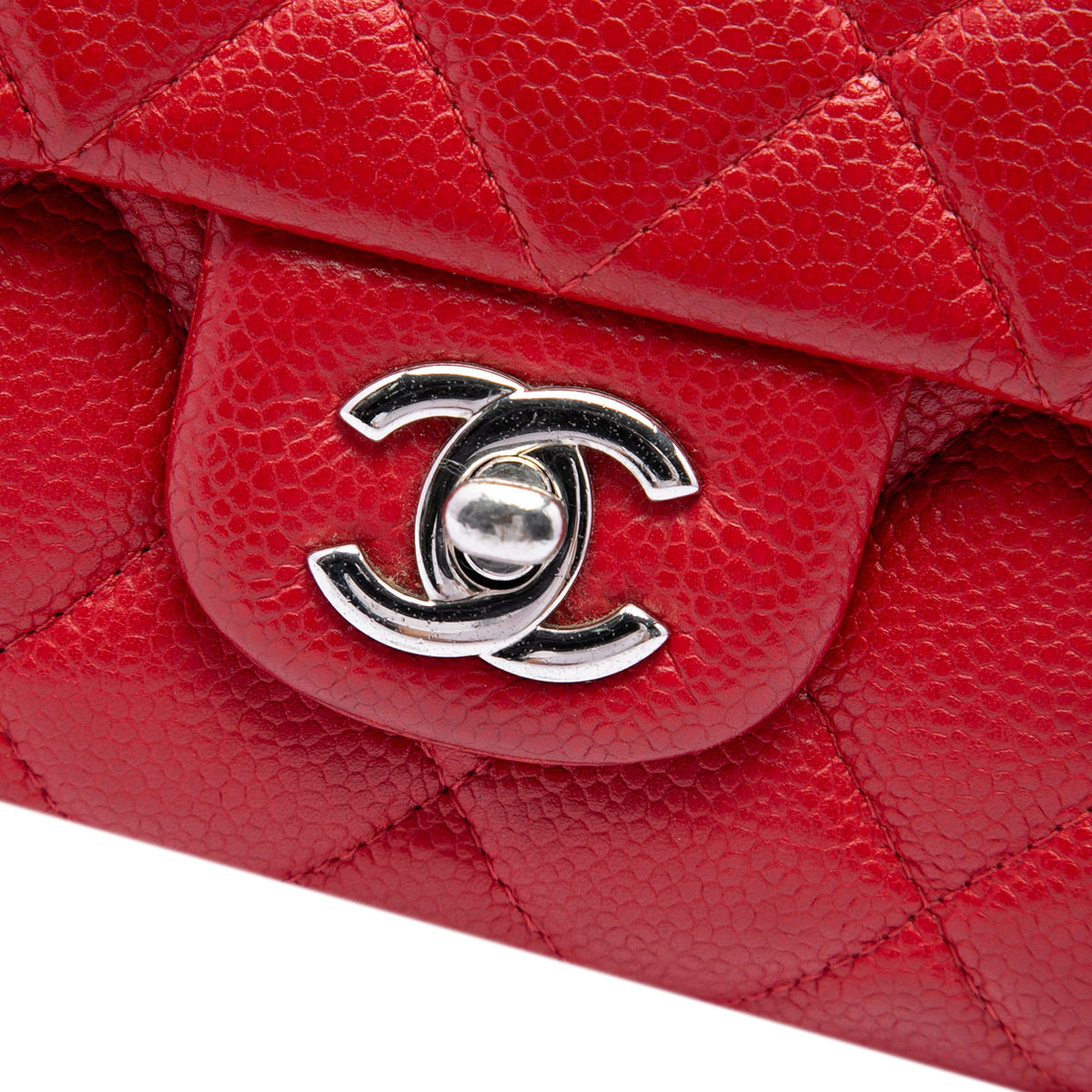Chanel CC Quilted Caviar Flap Clutch with Chain