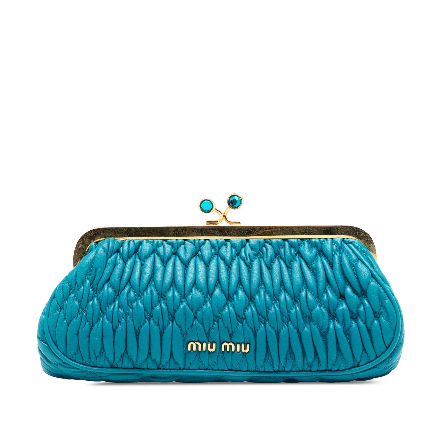 Miu Miu Matelasse Nappa Kiss Lock Frame Clutch