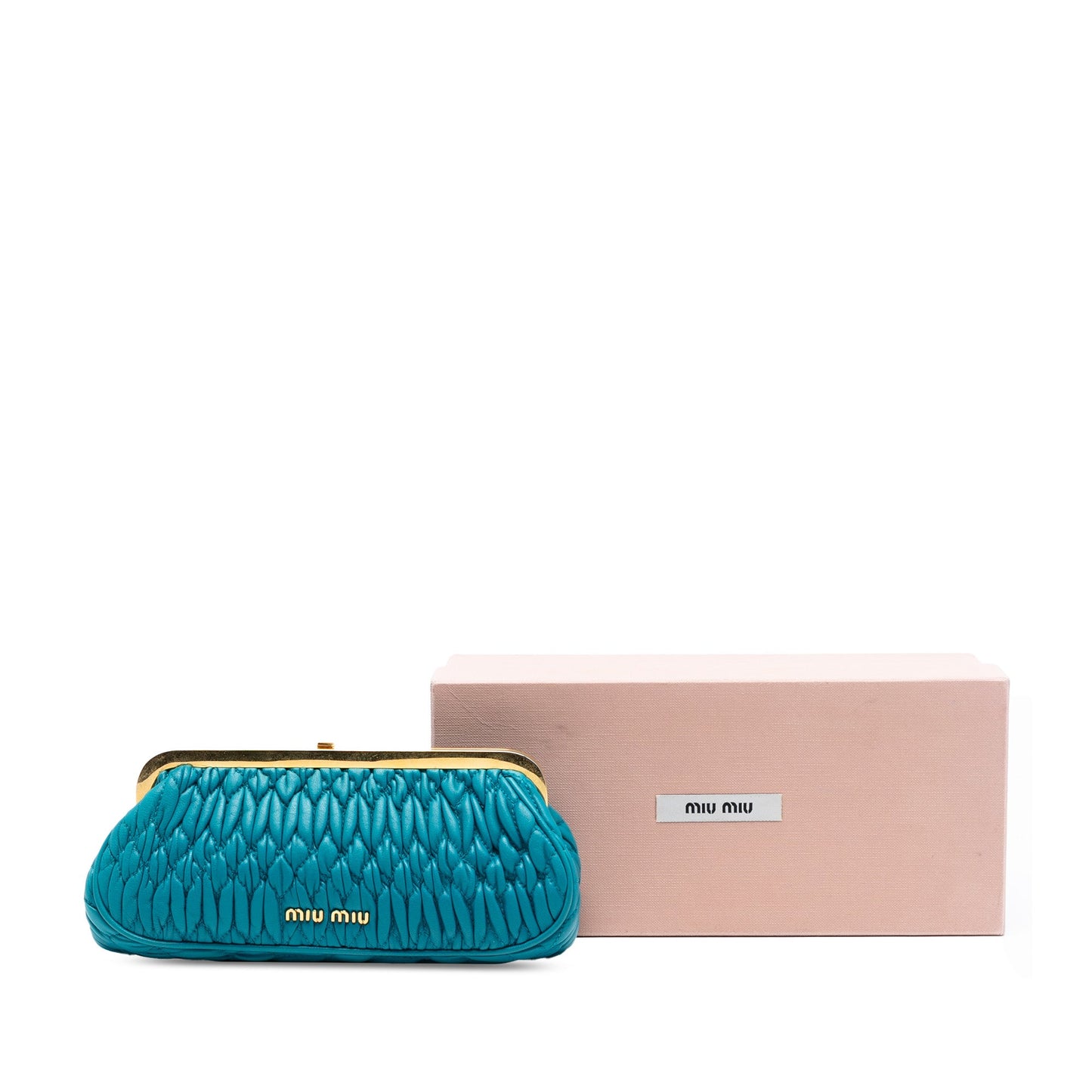 Miu Miu Matelasse Nappa Kiss Lock Frame Clutch