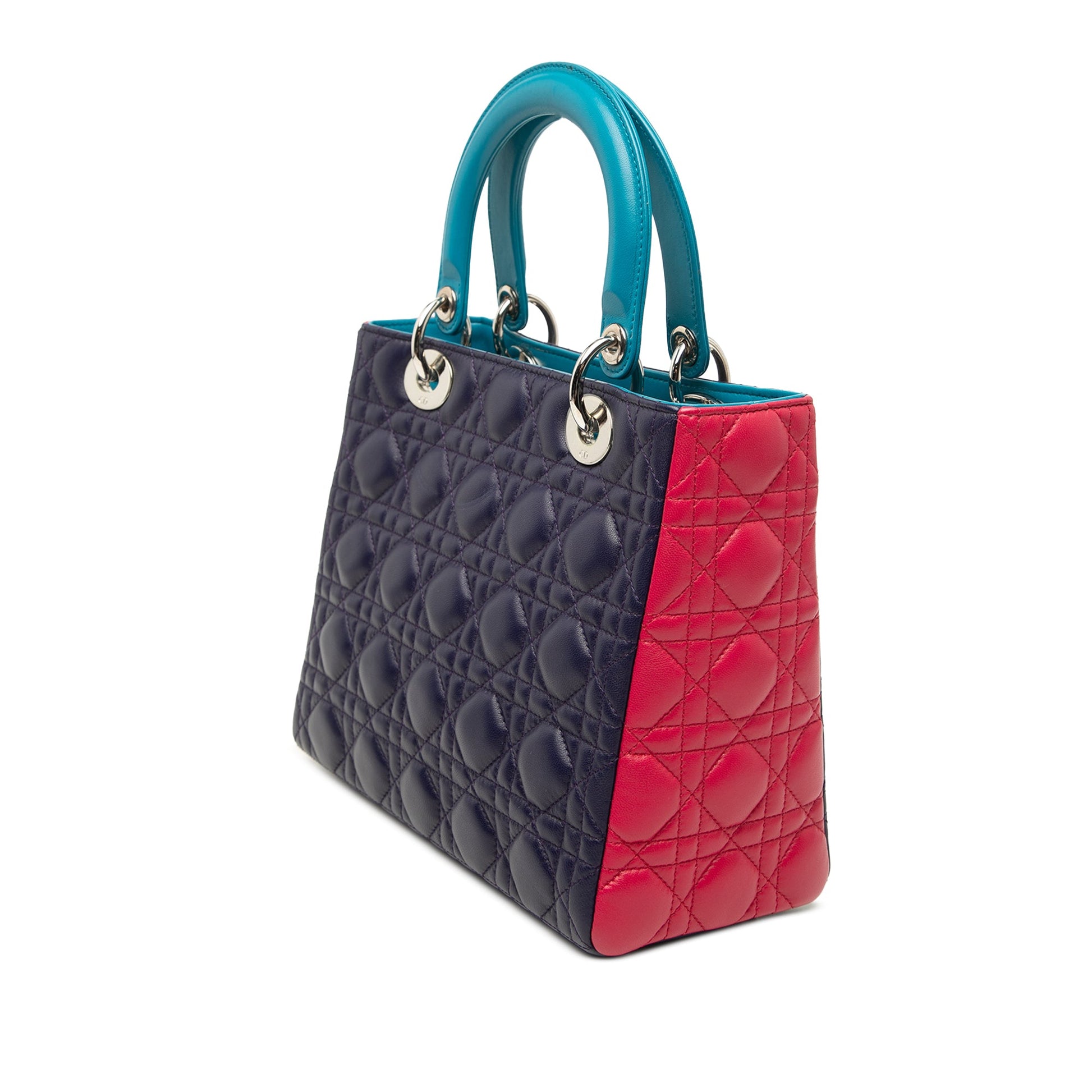 Dior Medium Tricolor Lambskin Cannage Lady Dior
