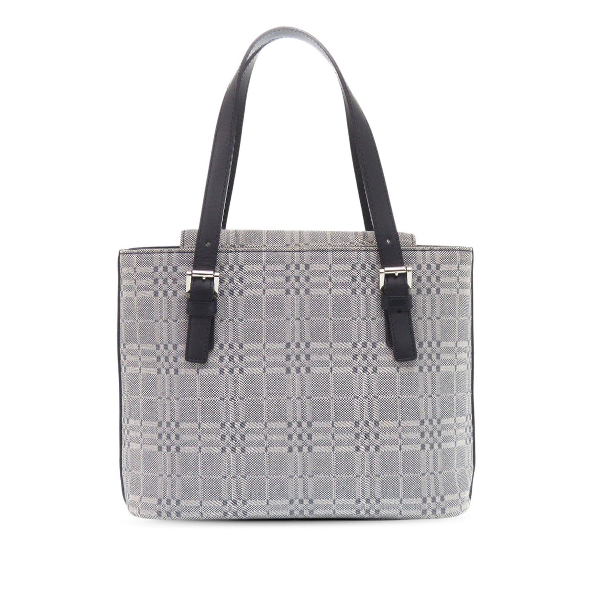 Tonal Check Canvas Tote