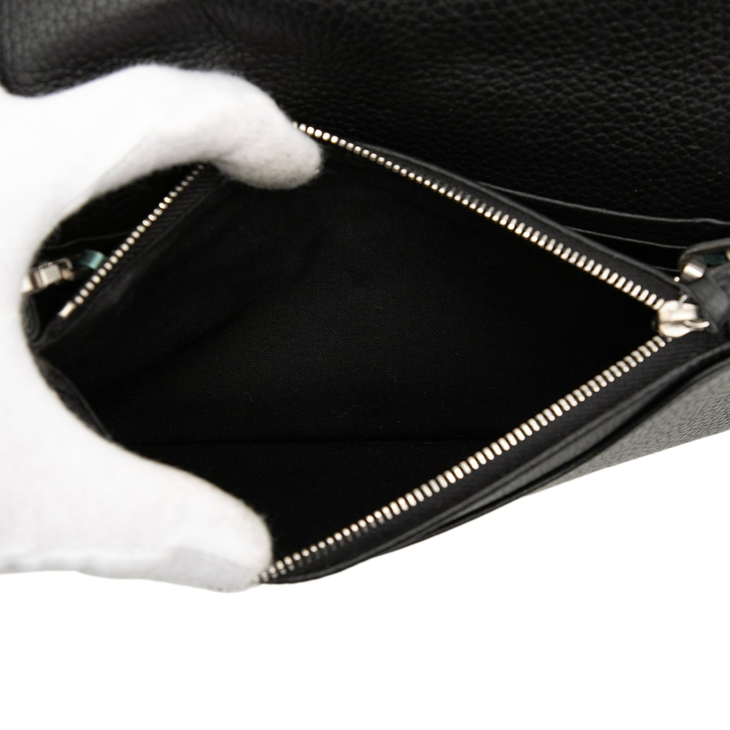 Balenciaga Calfskin Metal Plate City Wallet on Chain