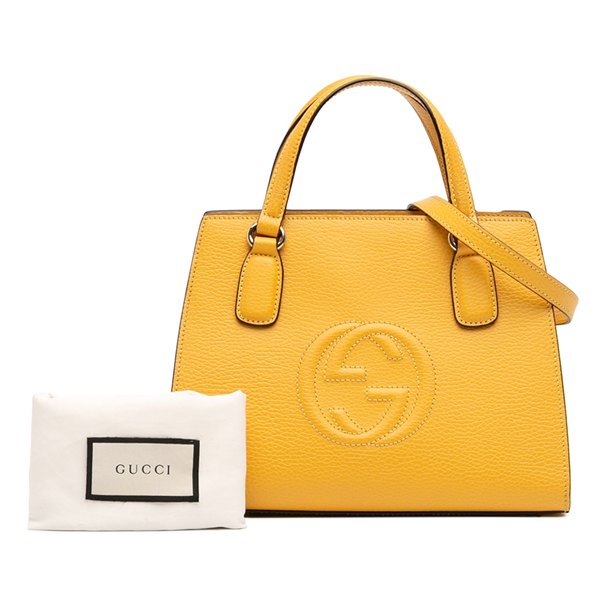 Gucci Medium Leather Soho Top Handle Convertible Tote