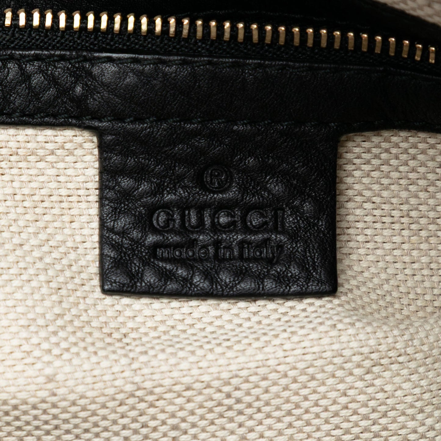 Gucci Medium Pebbled Calfskin Soho Boston Bag