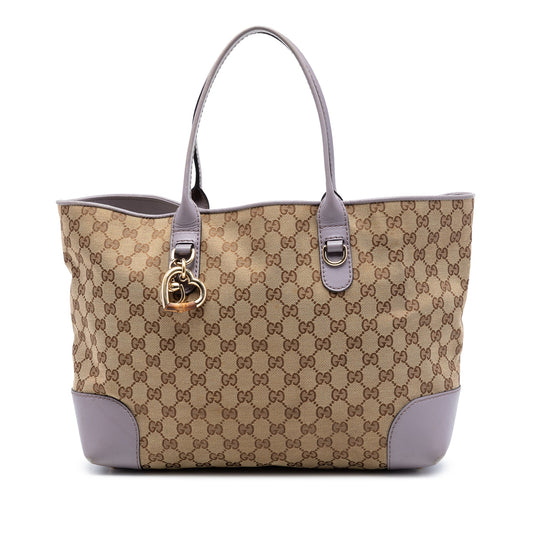 Gucci GG Canvas Heart Bit Tote
