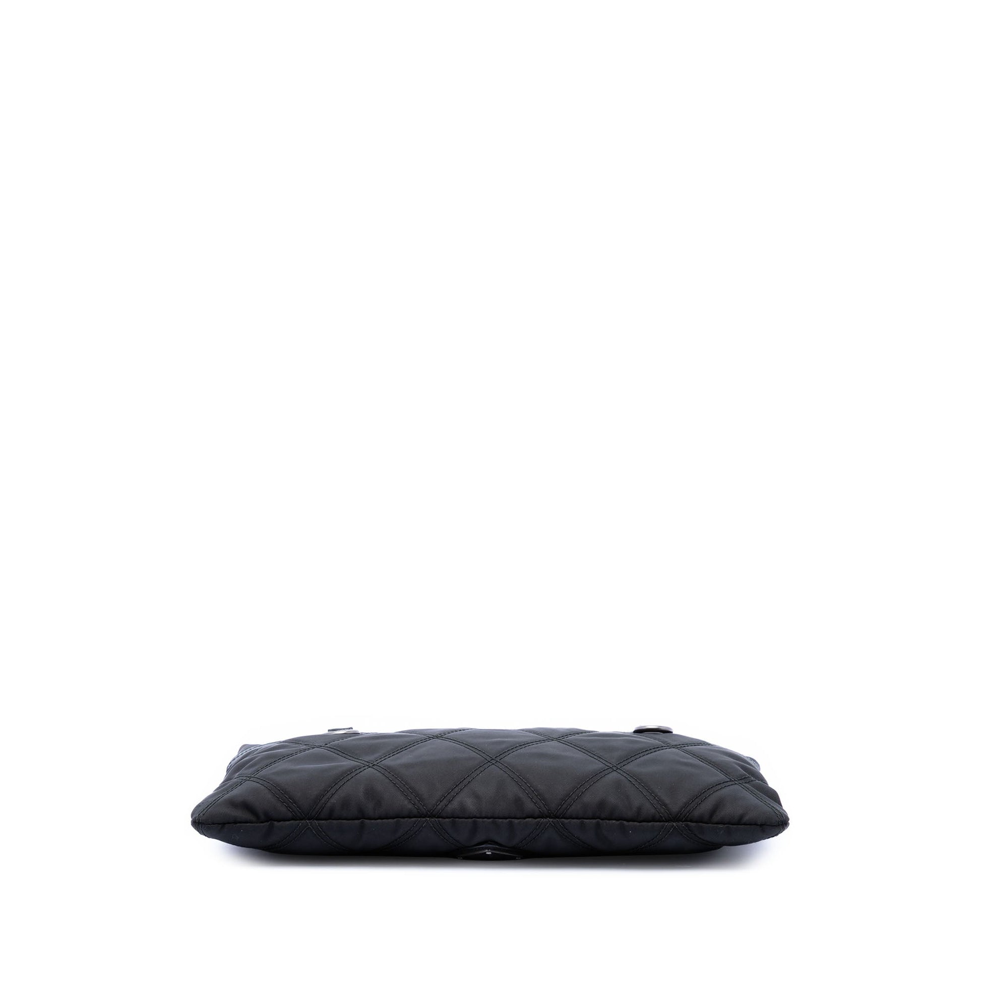 Prada Saffiano Trimmed Tessuto Impunturato Clutch