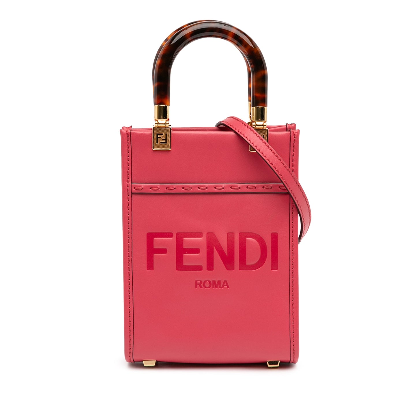 Fendi Mini Leather Sunshine Shopper Tote