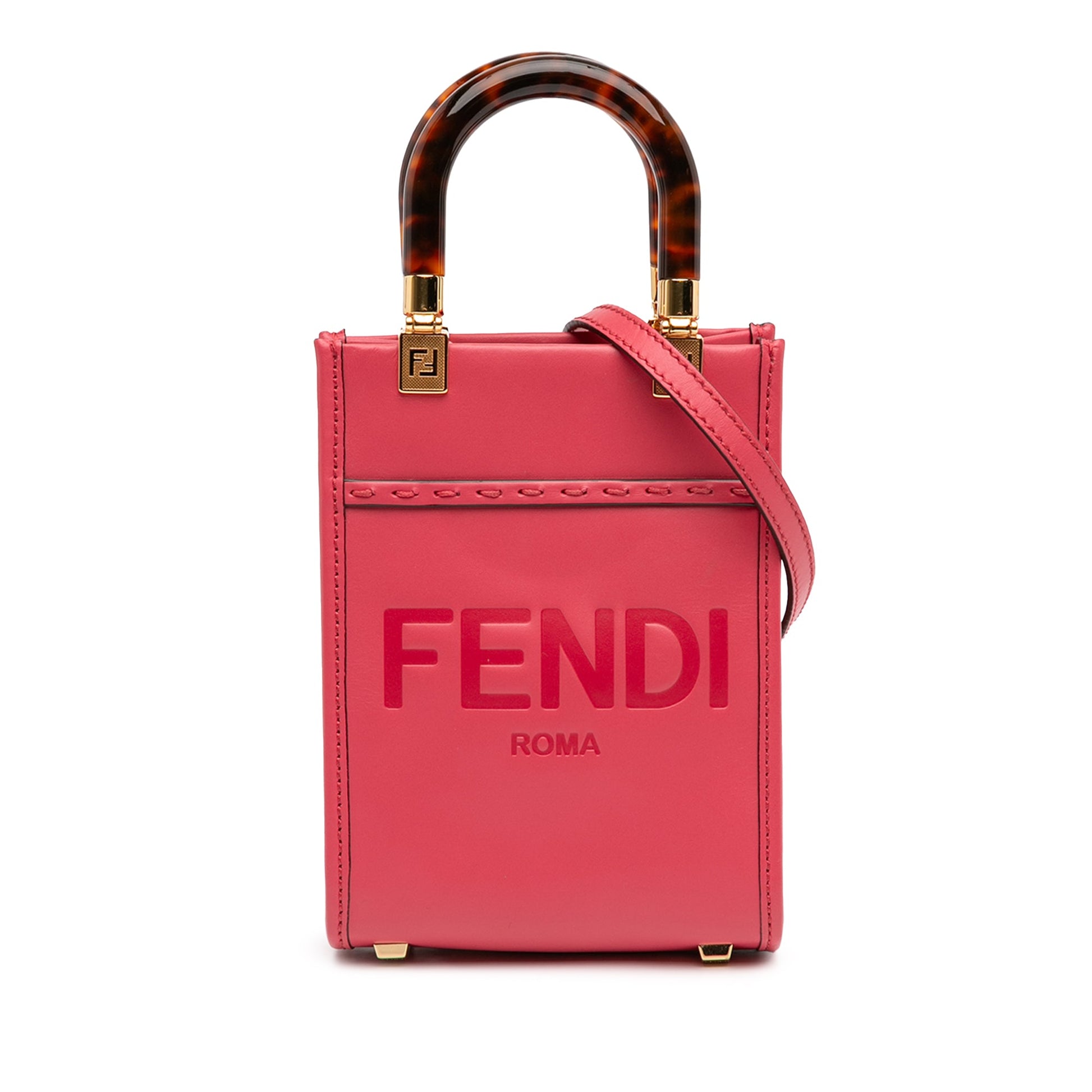 Fendi Mini Leather Sunshine Shopper Tote