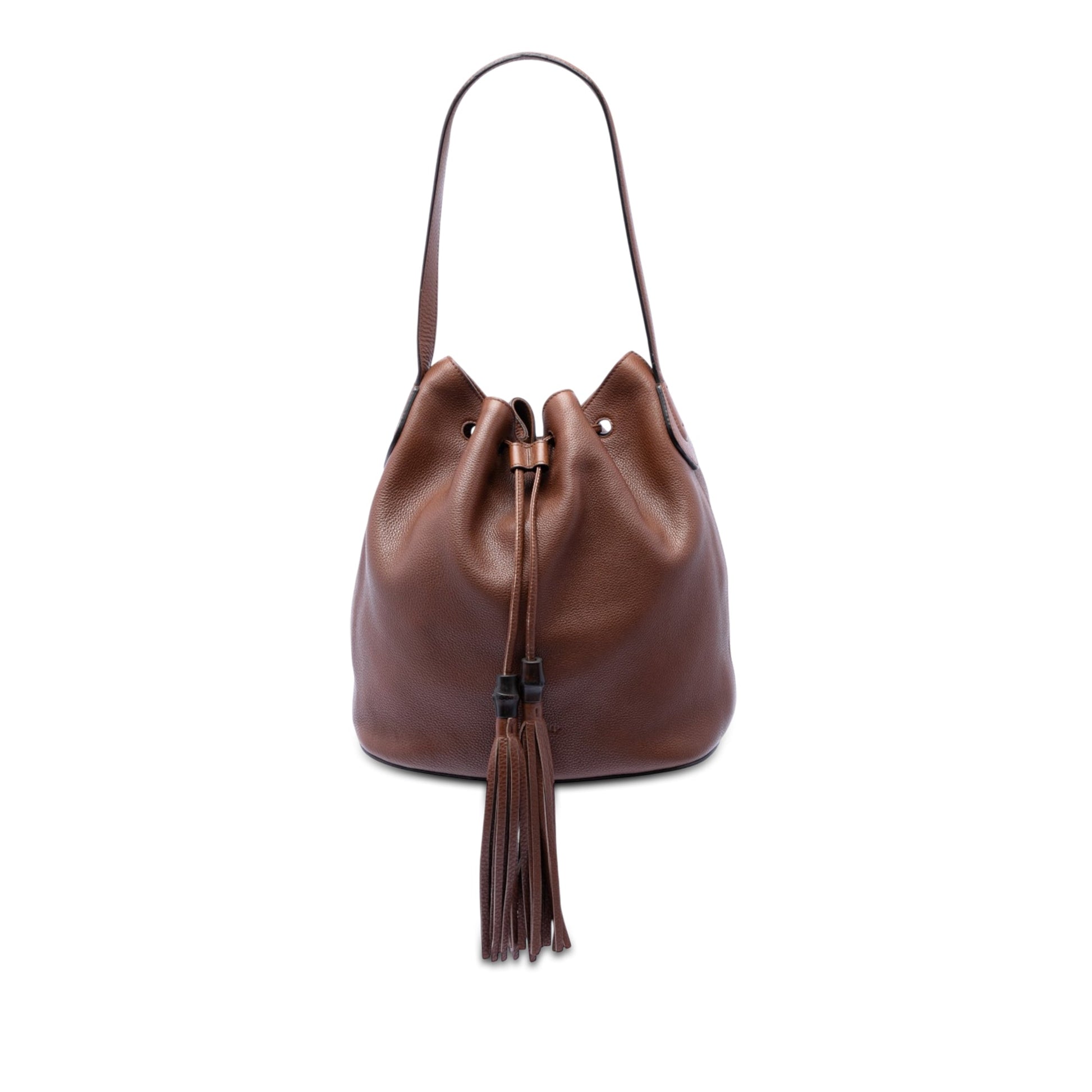 Gucci Calfskin Lady Tassel Bucket Bag
