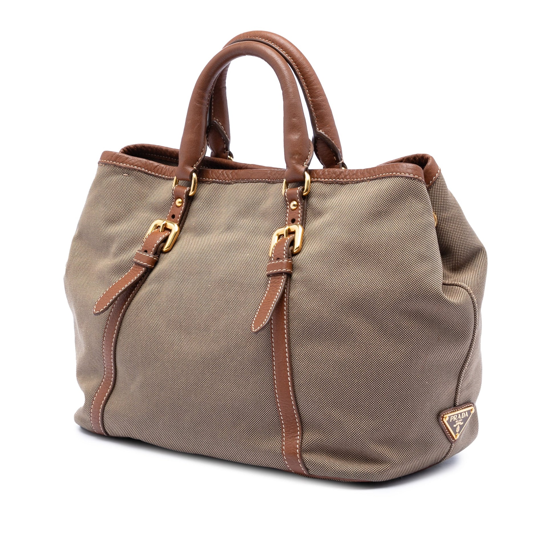 Prada Canvas Canapa Logo Bow Satchel