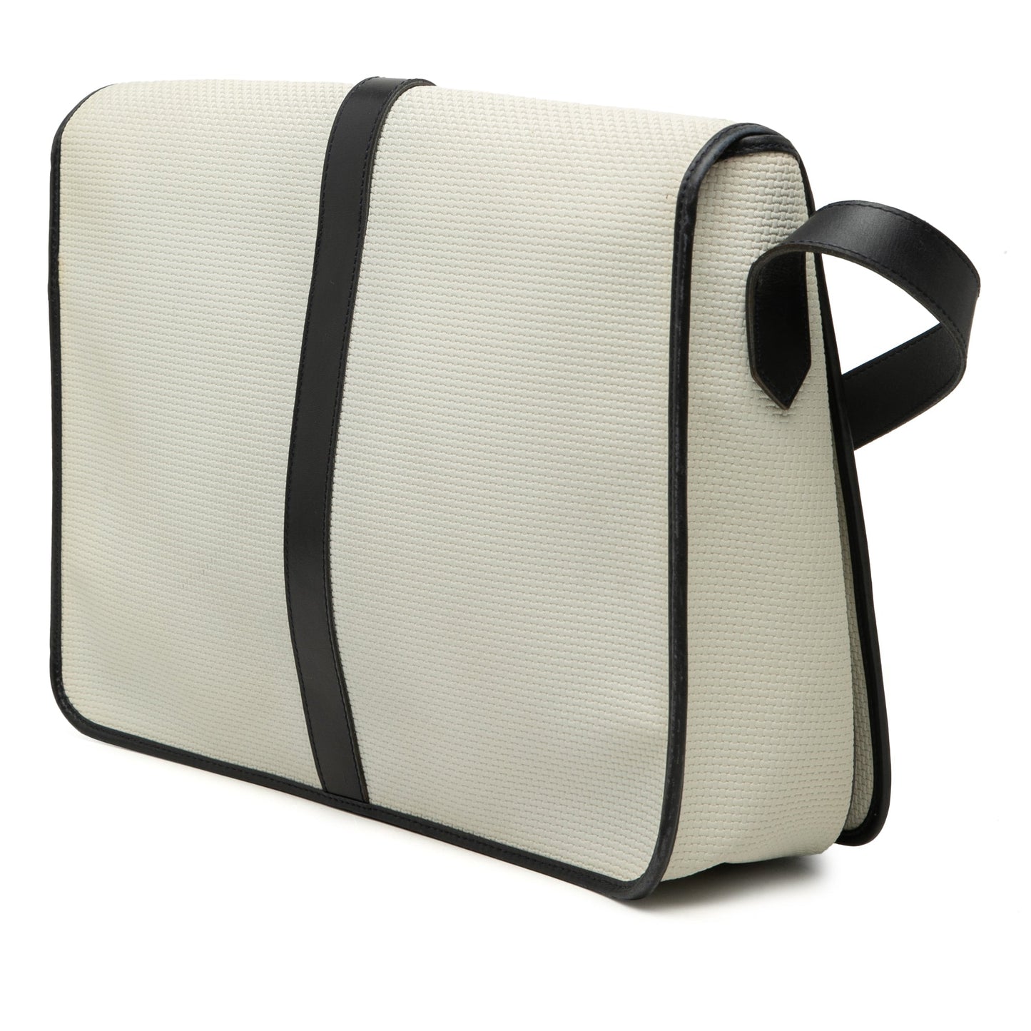 Saint Laurent Leather Trimmed Canvas Messenger Bag