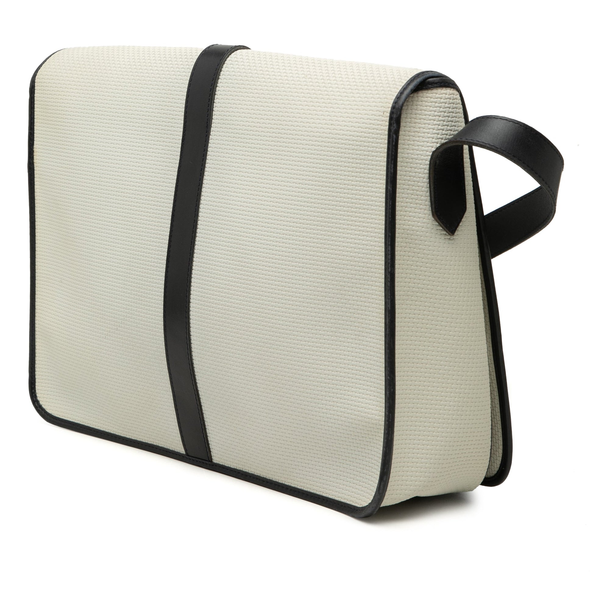 Saint Laurent Leather Trimmed Canvas Messenger Bag
