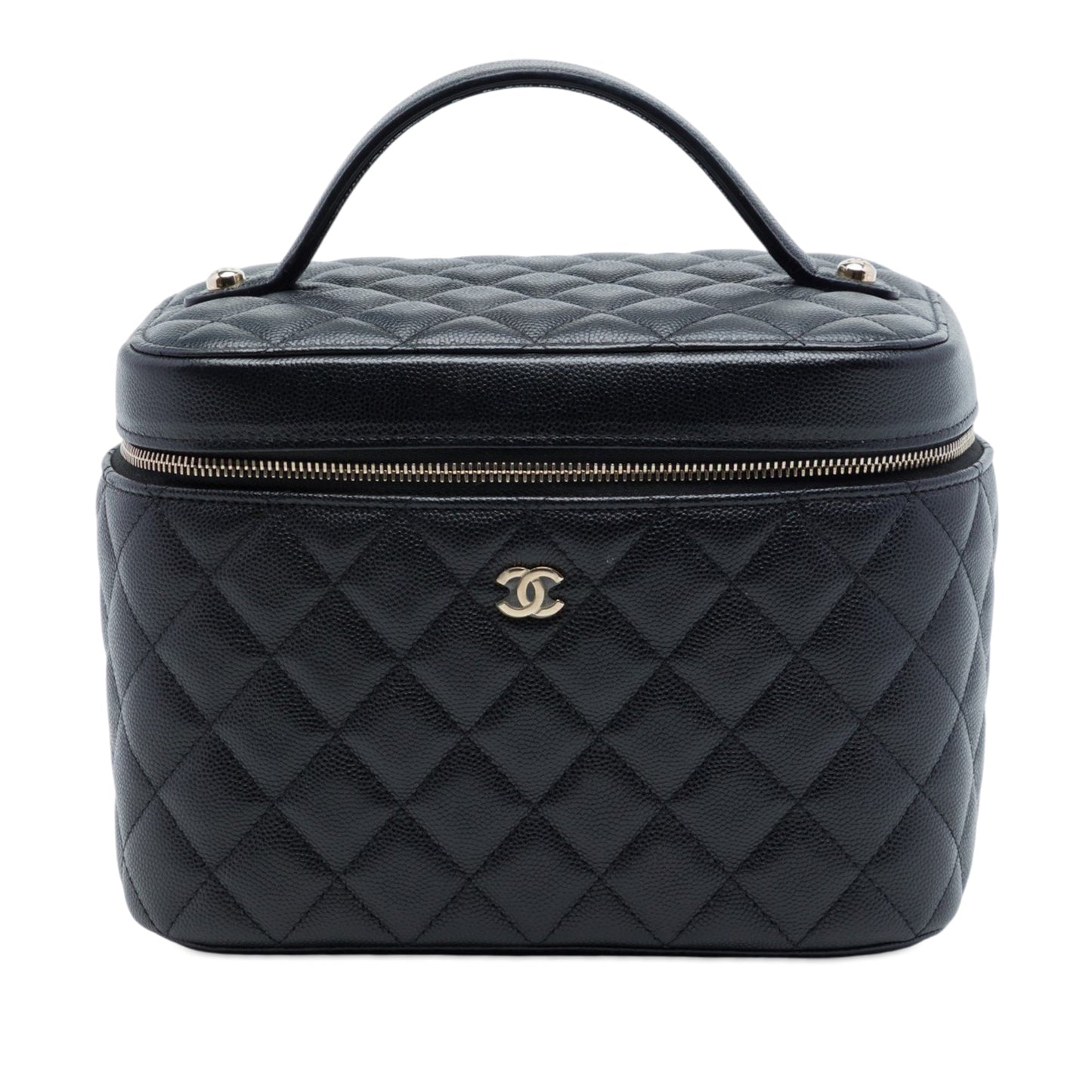 Chanel Medium CC Quilted  Caviar Vanity Case