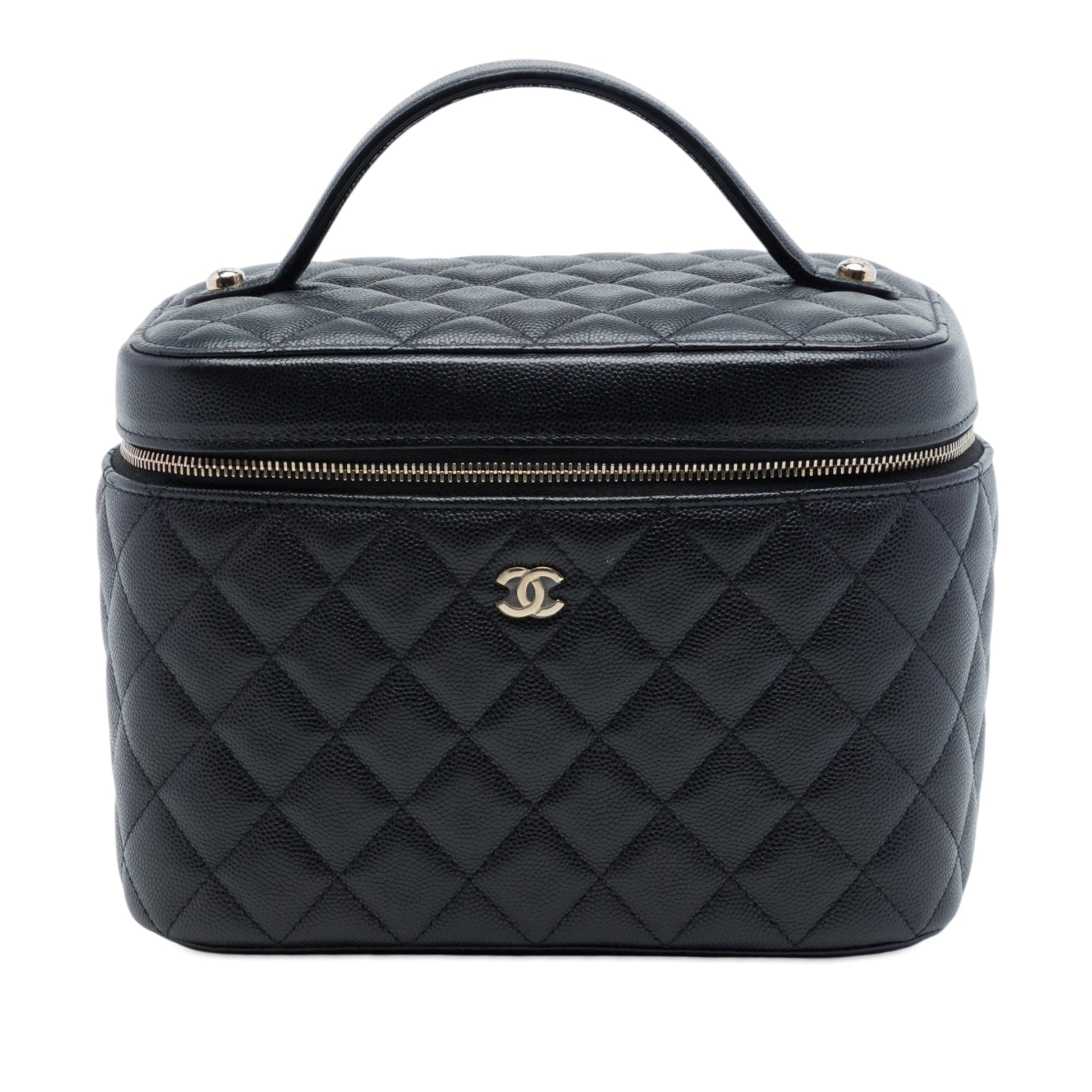 Chanel Medium CC Quilted  Caviar Vanity Case