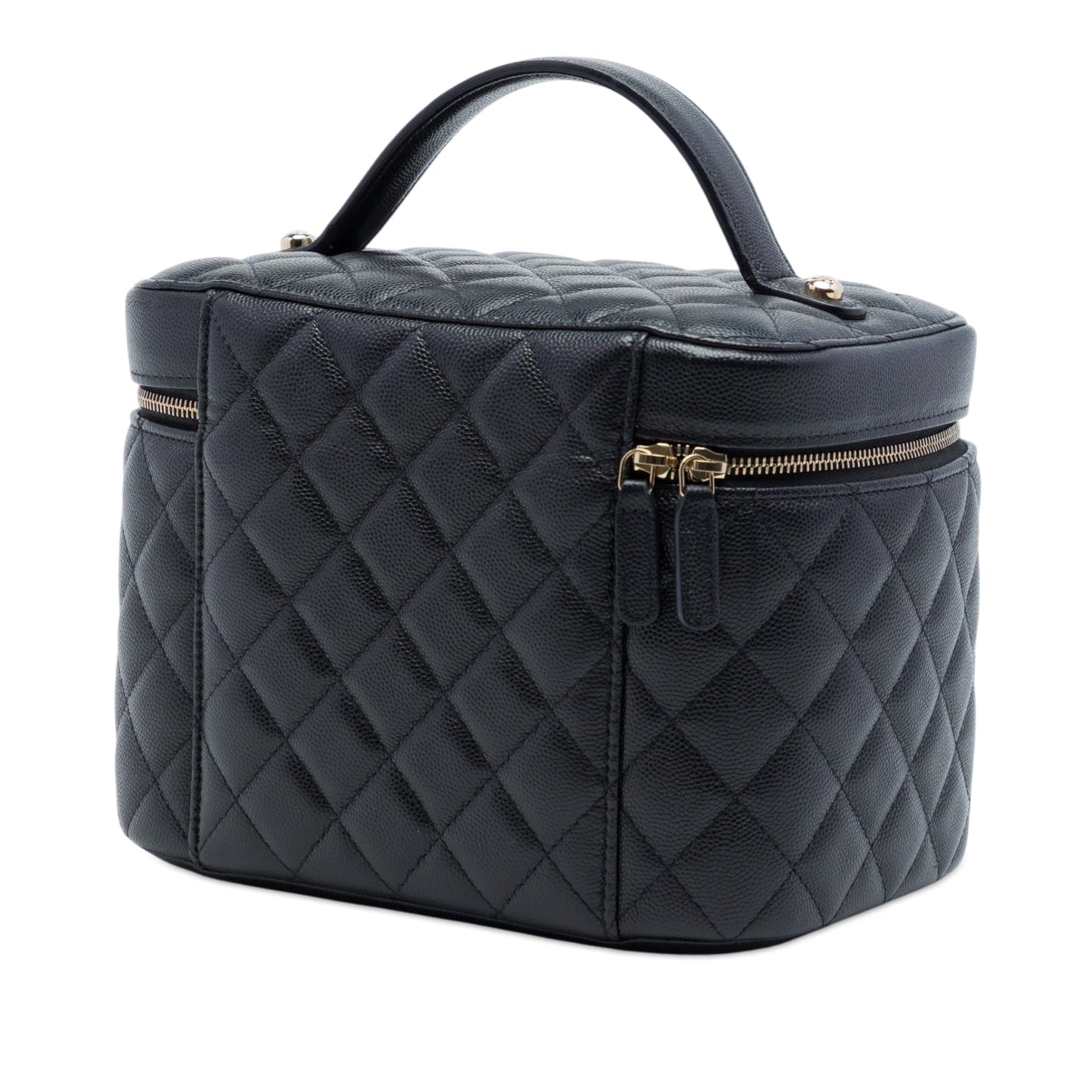 Chanel Medium CC Quilted  Caviar Vanity Case