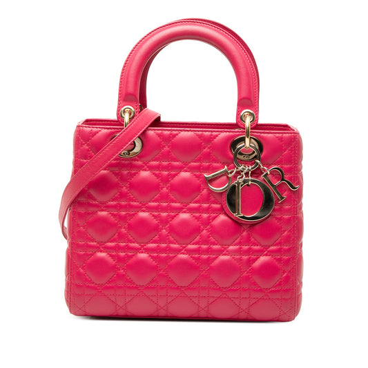Dior Medium Lambskin Cannage Lady Dior
