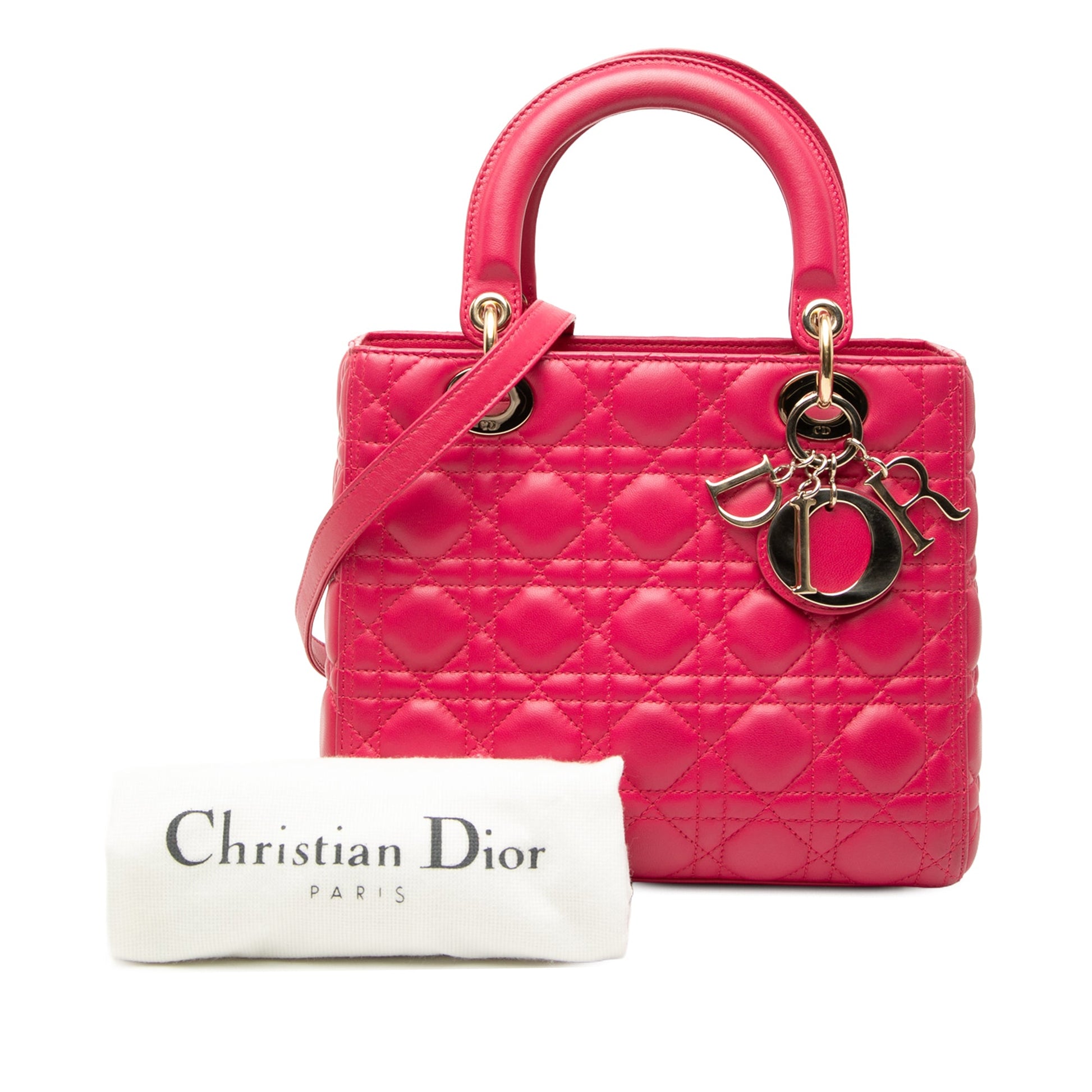 Dior Medium Lambskin Cannage Lady Dior