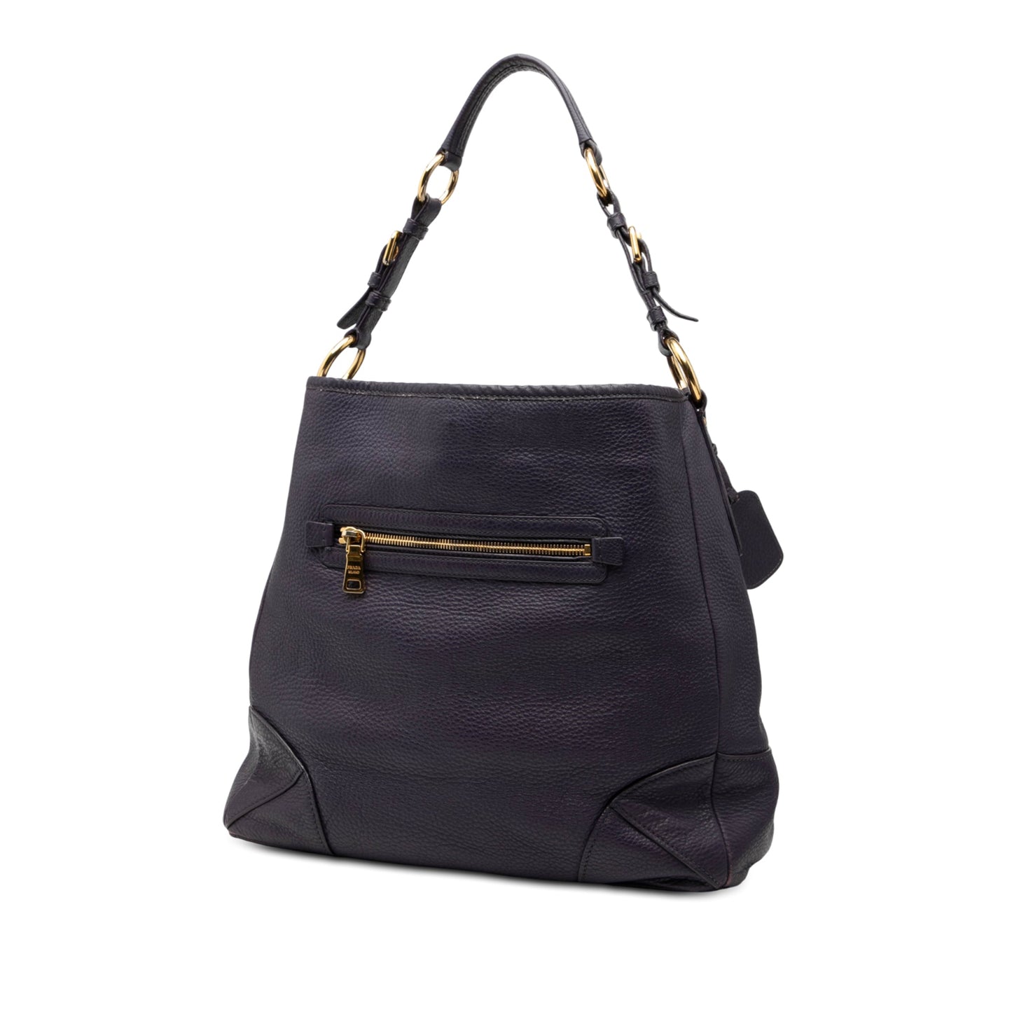 Prada Vitello Daino Front Zip Hobo