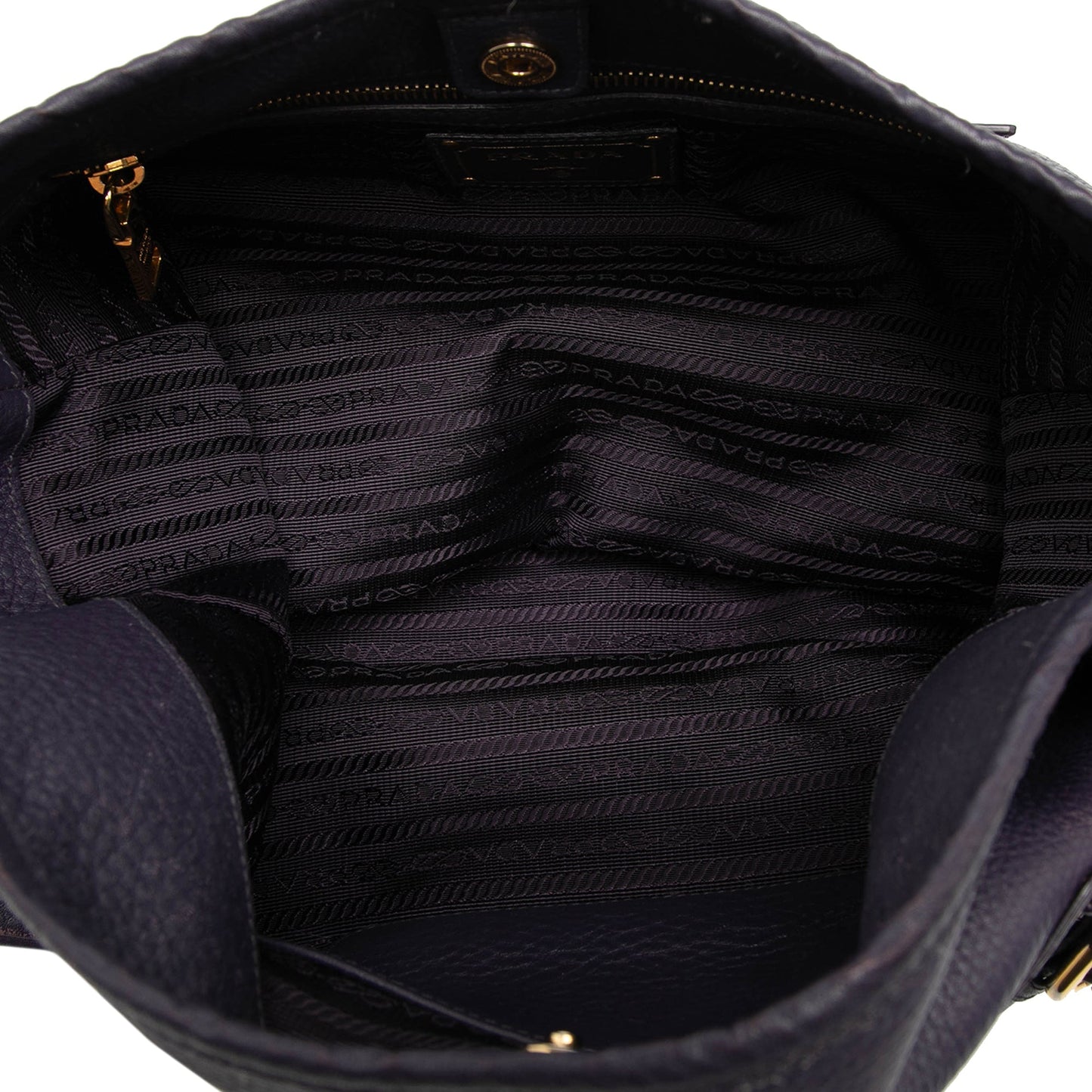 Prada Vitello Daino Front Zip Hobo