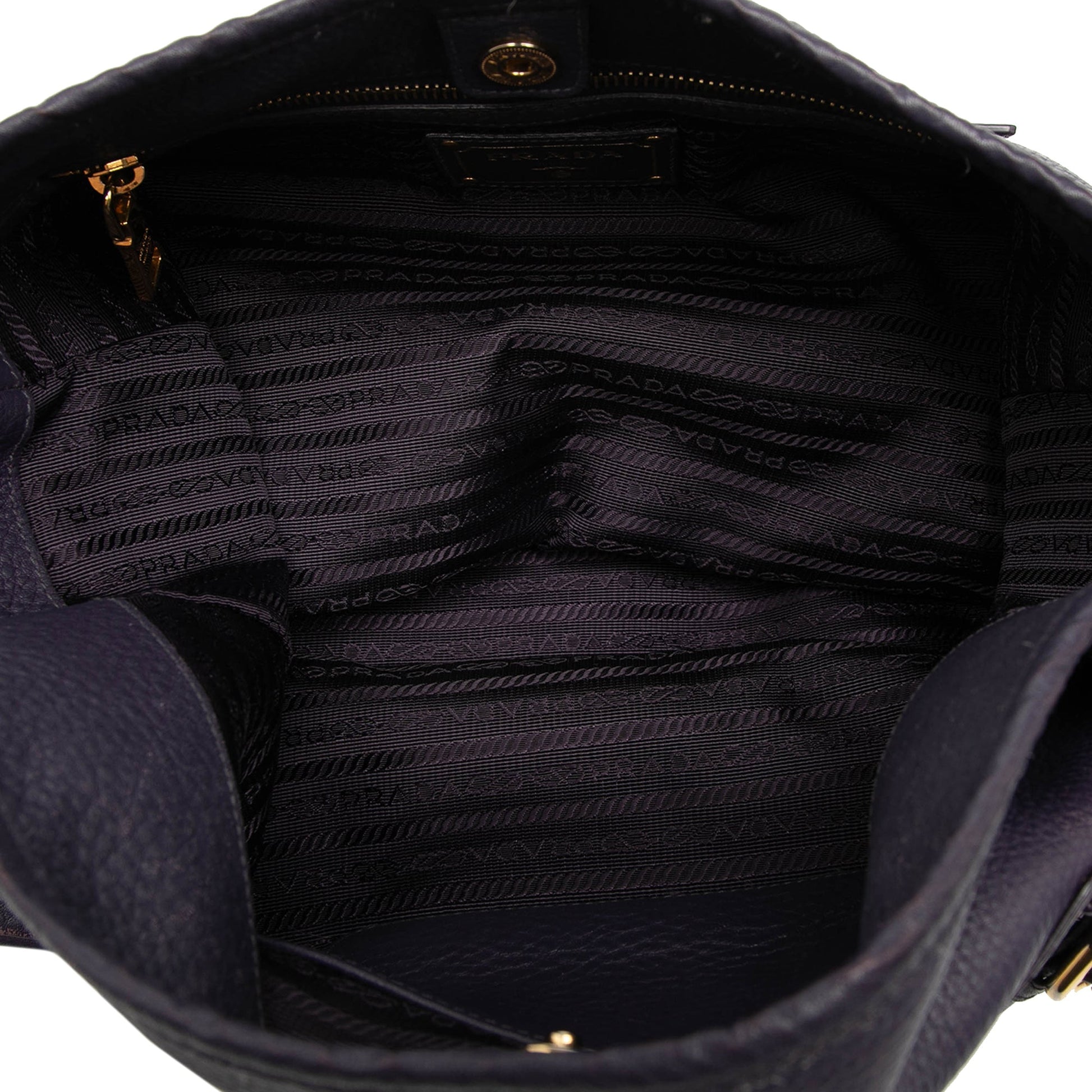 Prada Vitello Daino Front Zip Hobo