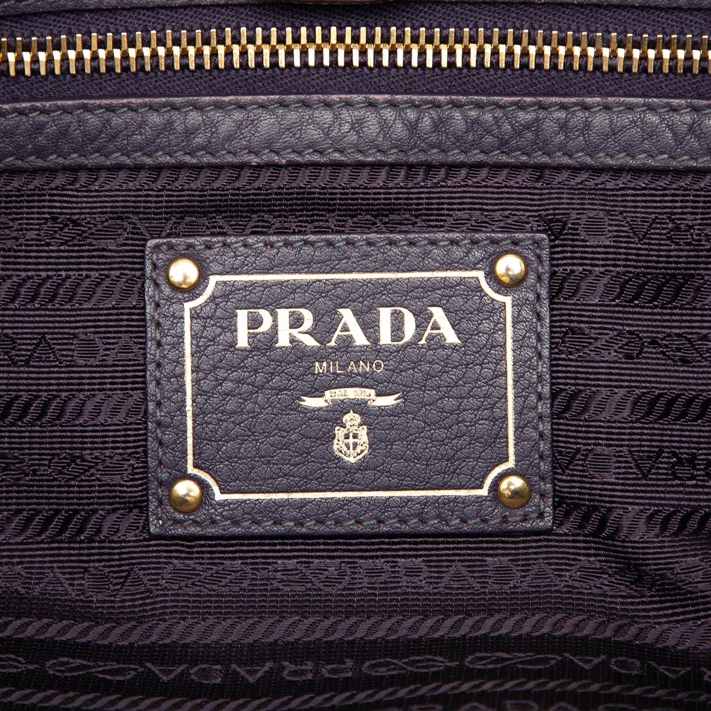 Prada Vitello Daino Front Zip Hobo