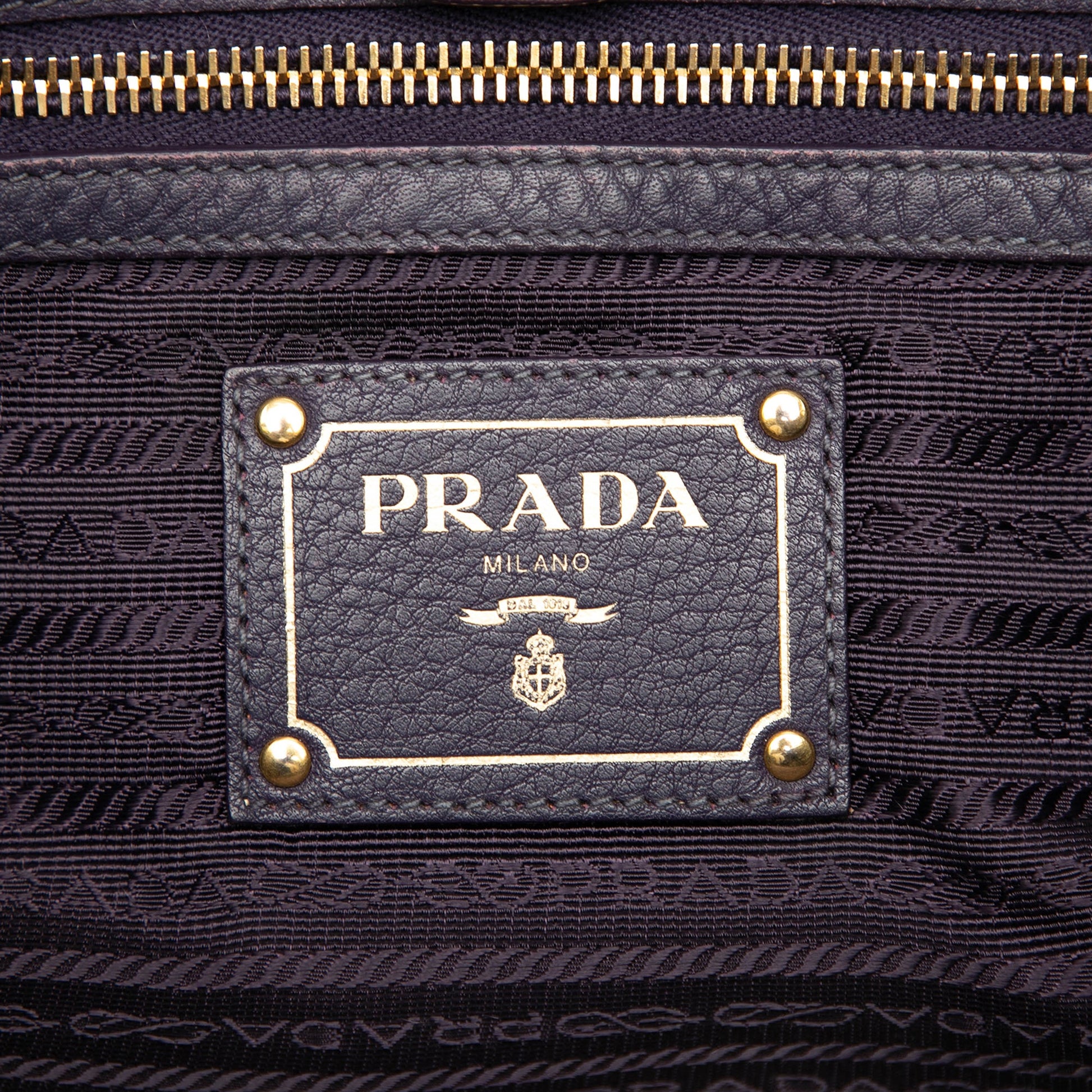 Prada Vitello Daino Front Zip Hobo